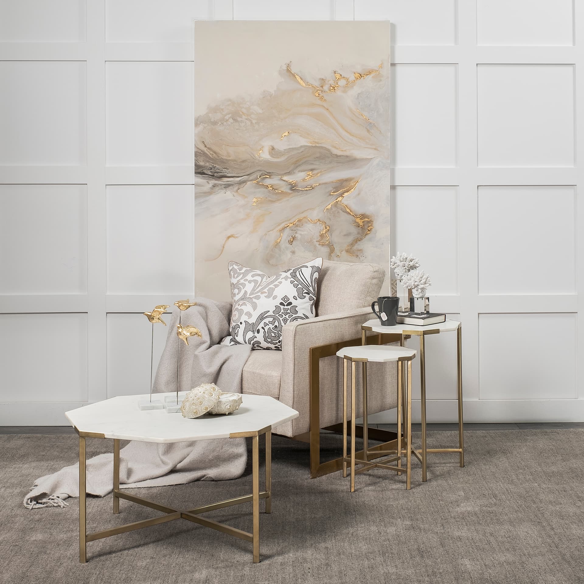 Isla (Large) 5L x 5W White Replica Resin Coral On Clear White Glass — product photograph