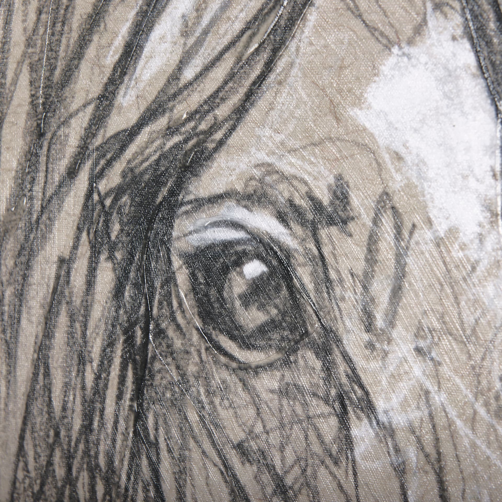 Sketch of animal VII (Horse) by Mercana Studio a Hand Embellished Textured Canvas — product photograph