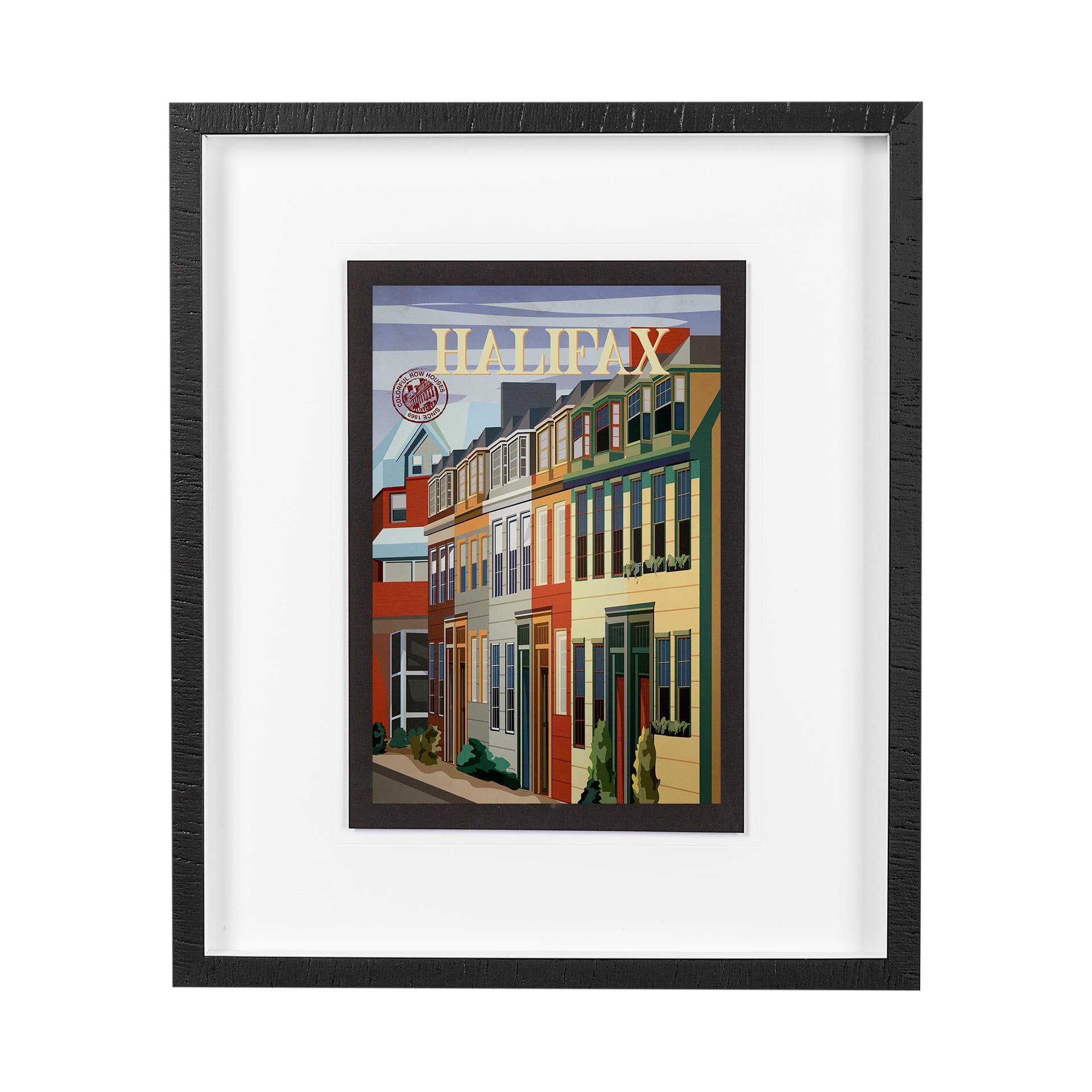 Halifax Go Canada (M) by Mercana Studio a Framed Art Print Matted under Glass — product photograph