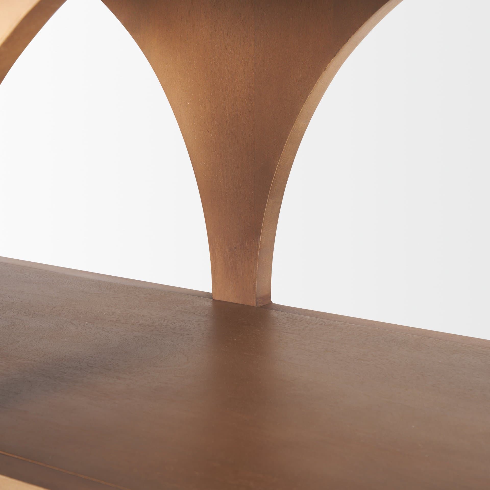 Bela 54" Arched Console Table Medium Brown Wood — product photograph