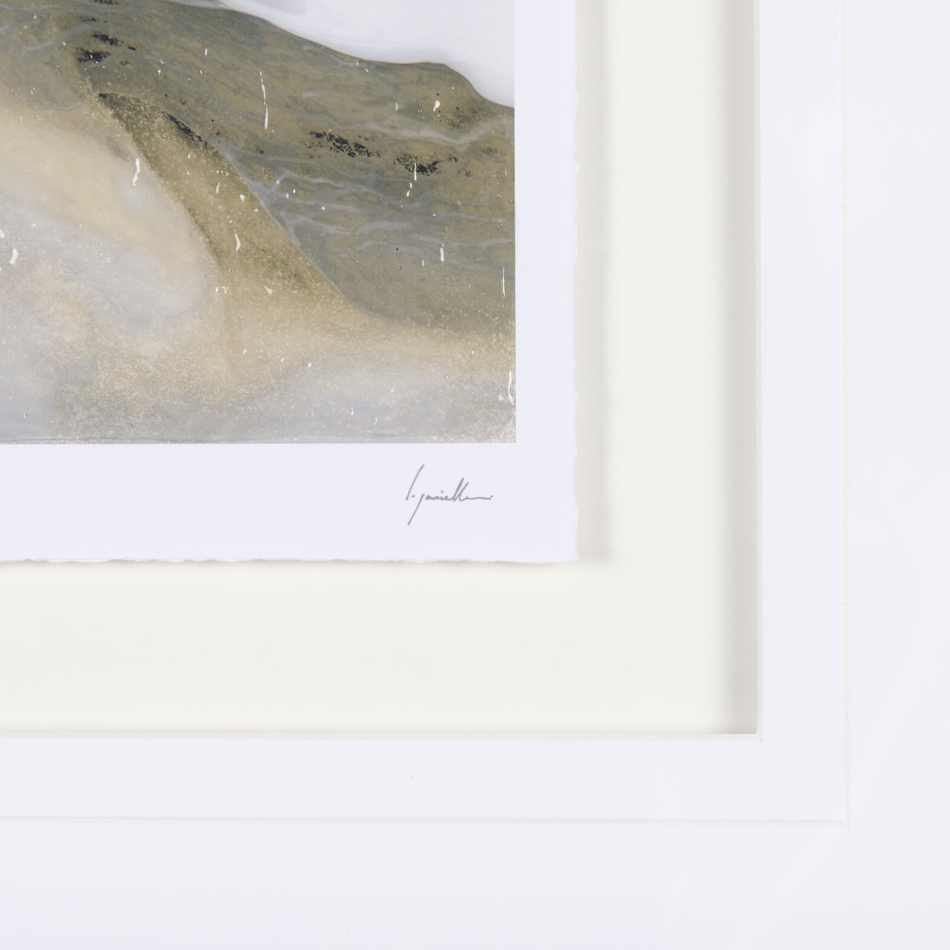 Sandy Waves I by Mercana Studio a Hand Embellished Textured Framed Art Print Matted under Glass — product photograph