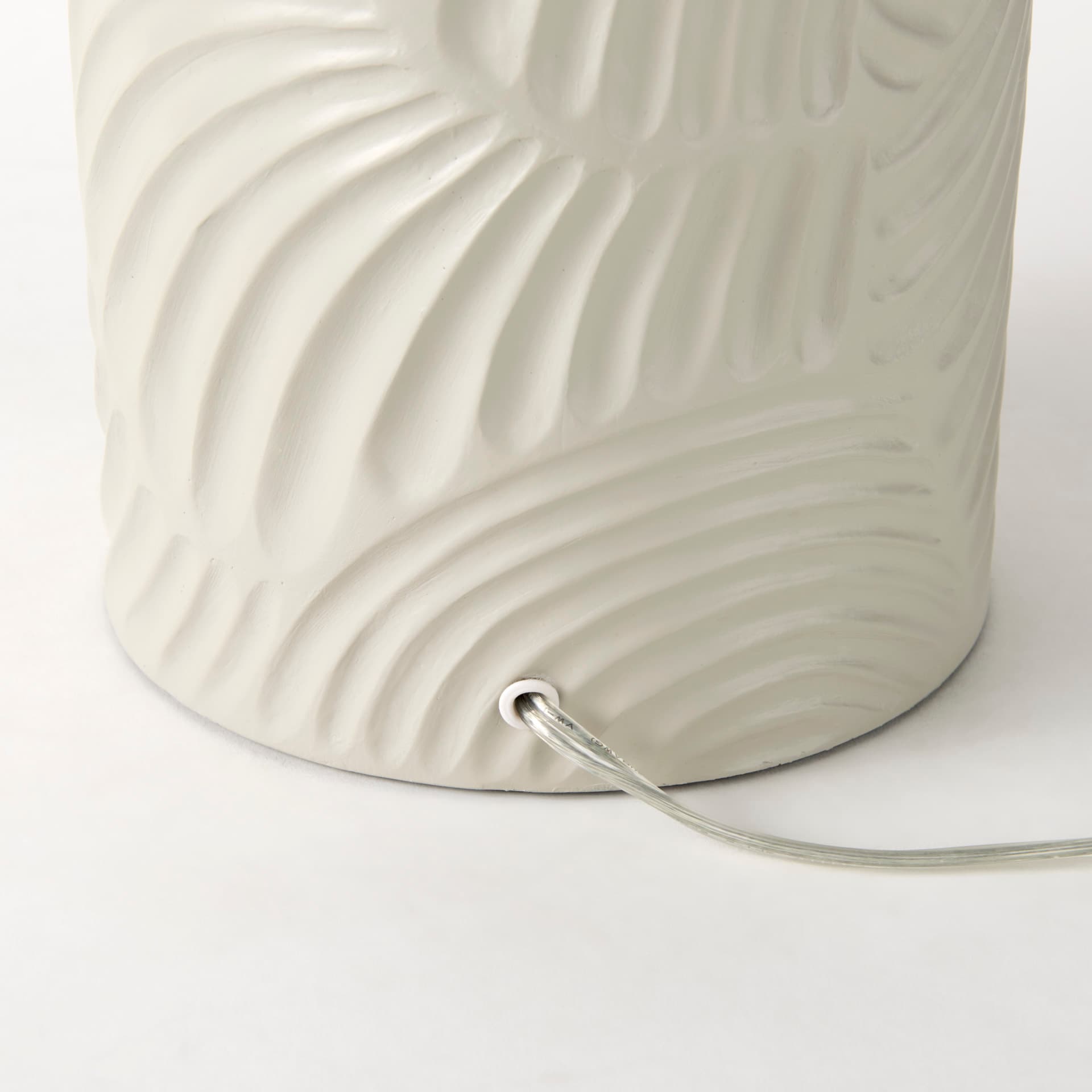 Quinn 19.0L x 19.0W x 24.6H Beige Base W/Navy Fabric Shade Table Lamp — product photograph