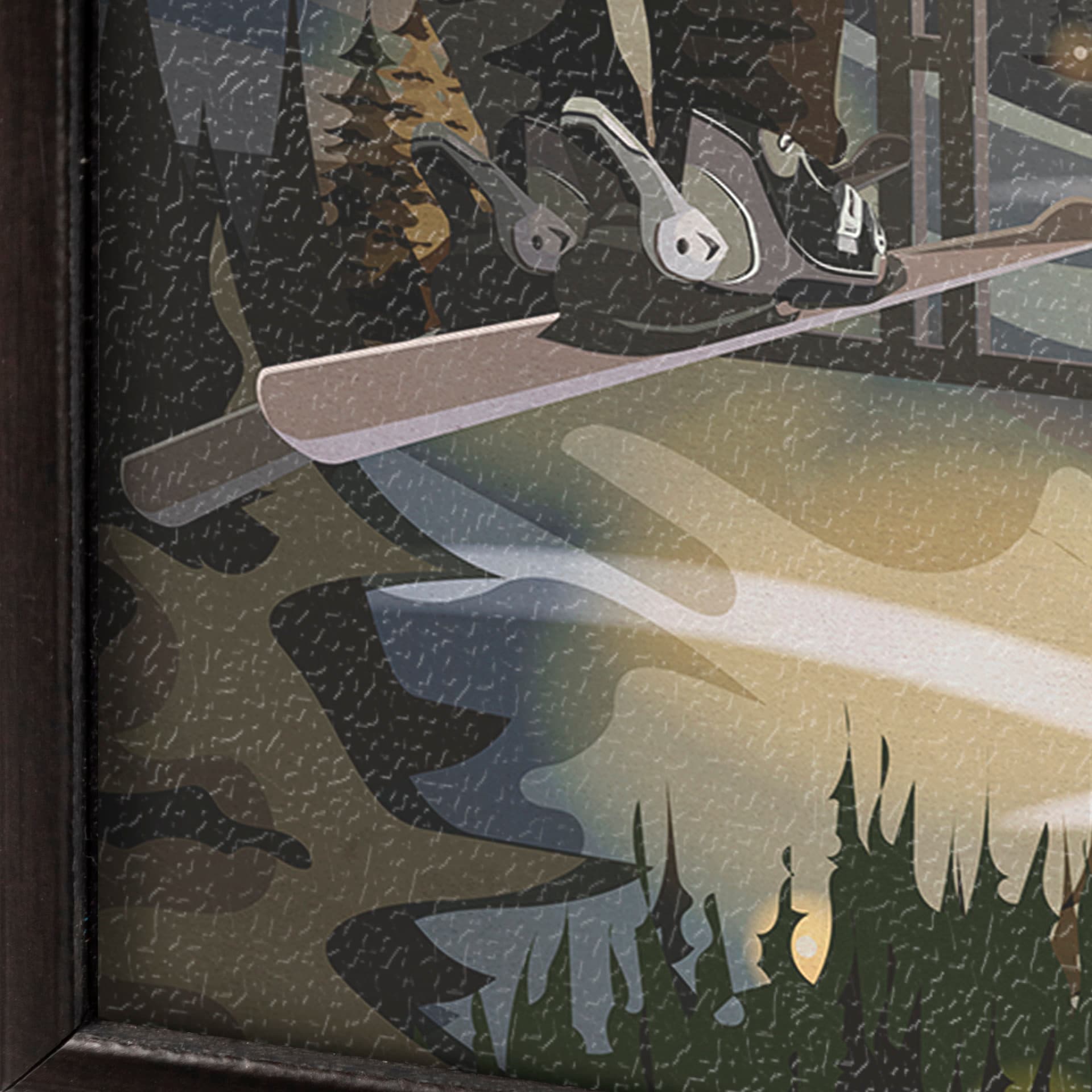 Tremblant Go Canada (SM) by Mercana Studio a Hand Embellished Decograph Framed Art Print — product photograph