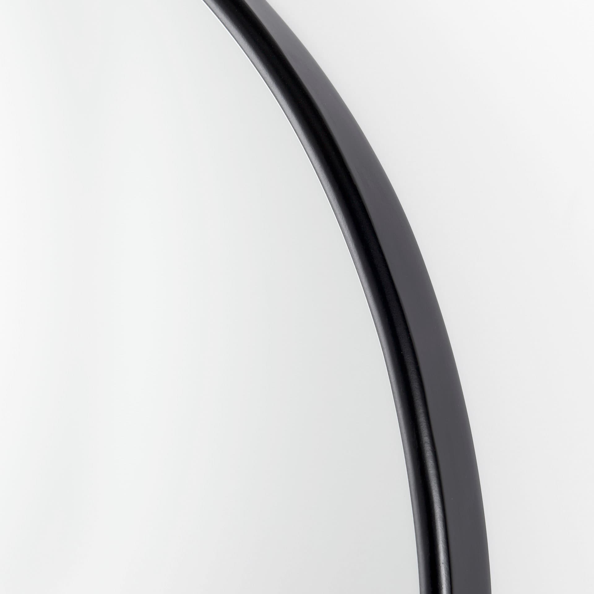Sadie 36.0L x 2.0W x 76.0H Black Metal Rounded Arch Floor Mirror — product photograph