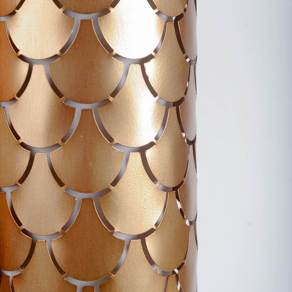 Brasseur IV 10.5x22 Gold Toned Metal Fish Scale Wall Sconce — product photograph