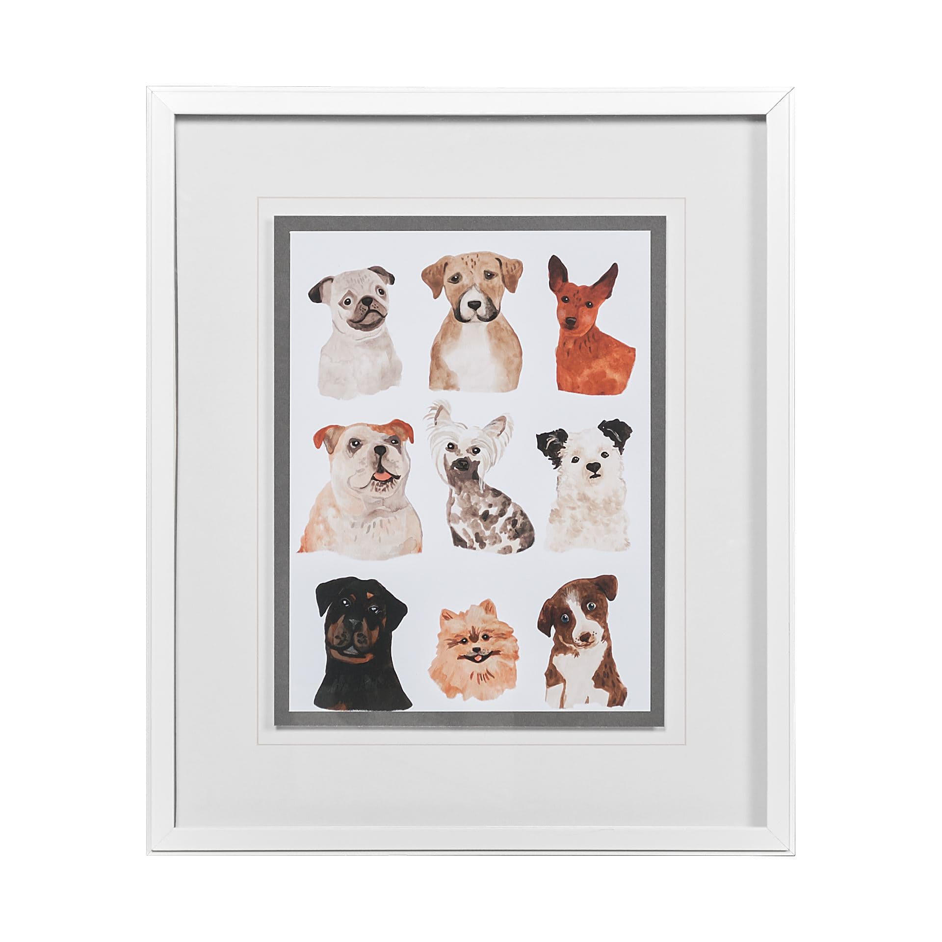 Doggos & Puppers I by June Erica Vess a Framed Art Print Matted under Glass — product photograph