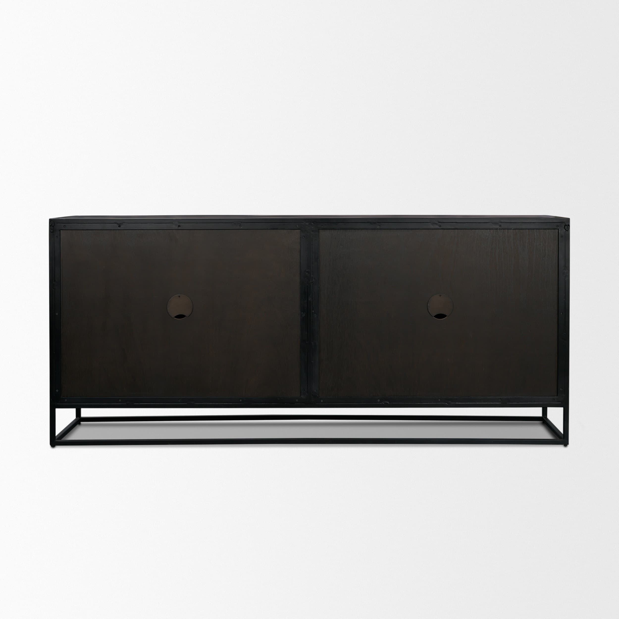 Sloan 80" Light Brown Wood W/Black Metal Frame Sideboard — product photograph