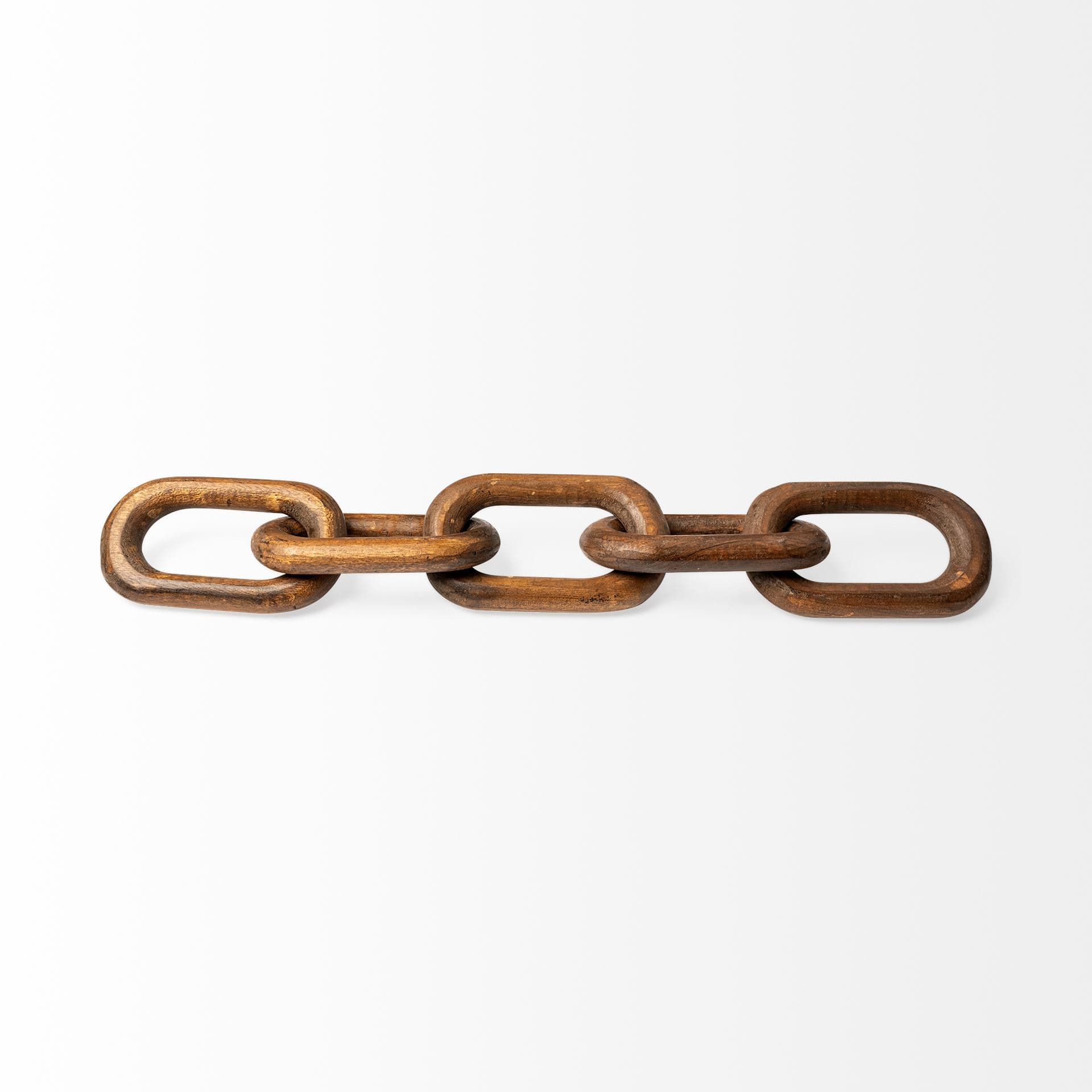 Alix 29L x 5W Brown Wooden Hand-Made 5 Link Chain — product photograph