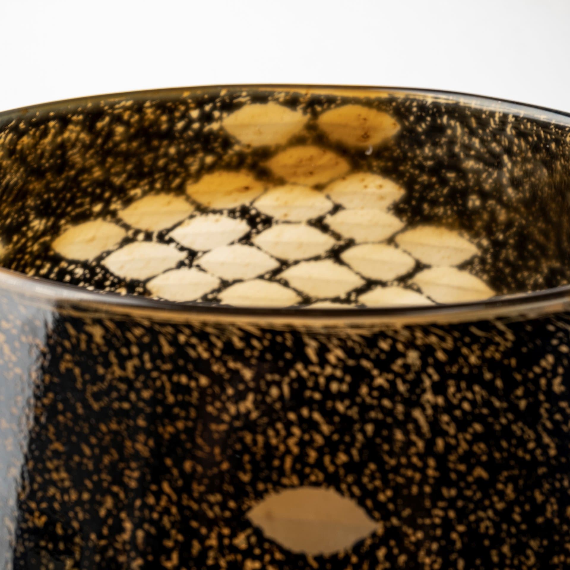 Mojave Small Black and Gold Detail Glass Vase — product photograph