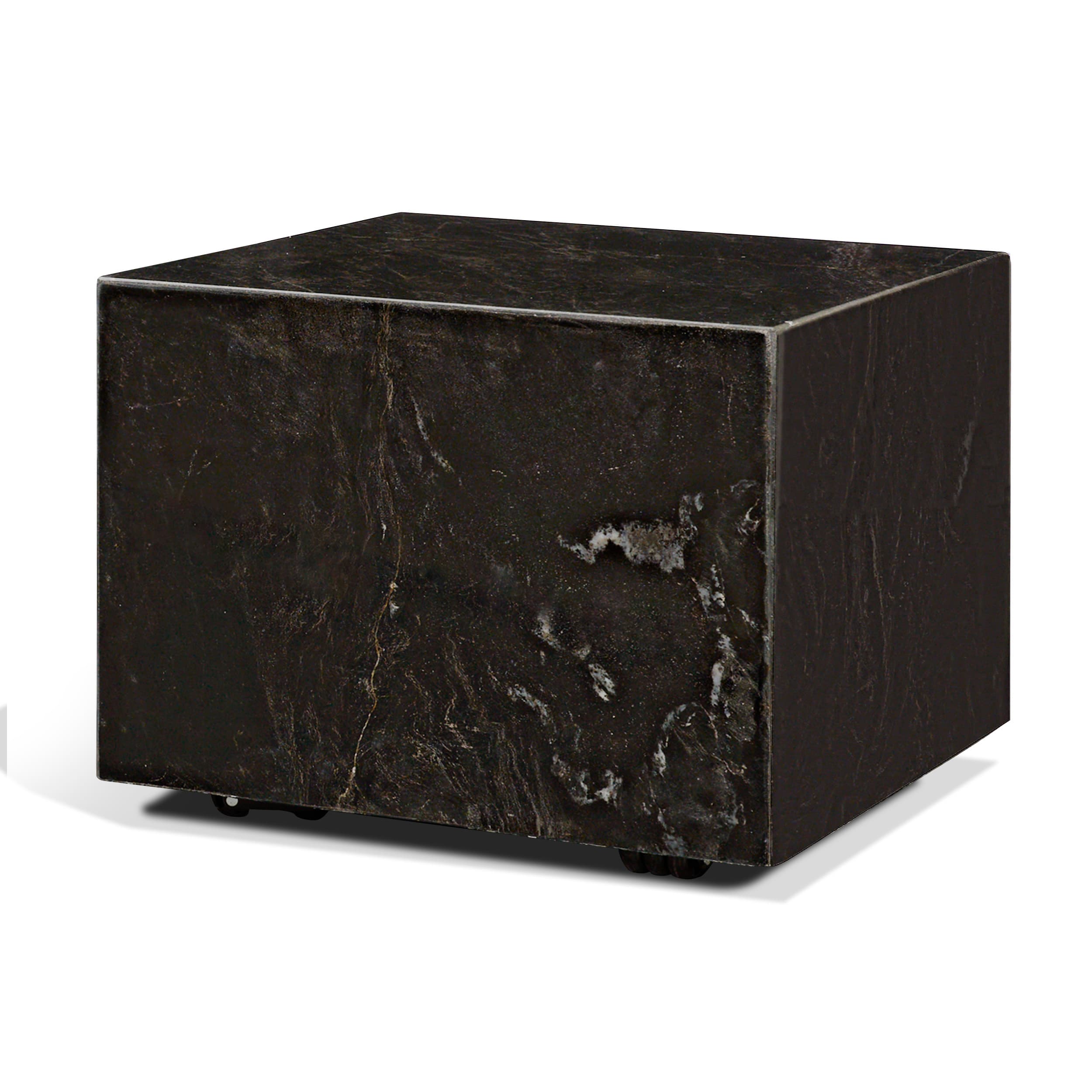Quadra 20" Solid Black Marble Square Coffee Table — product photograph
