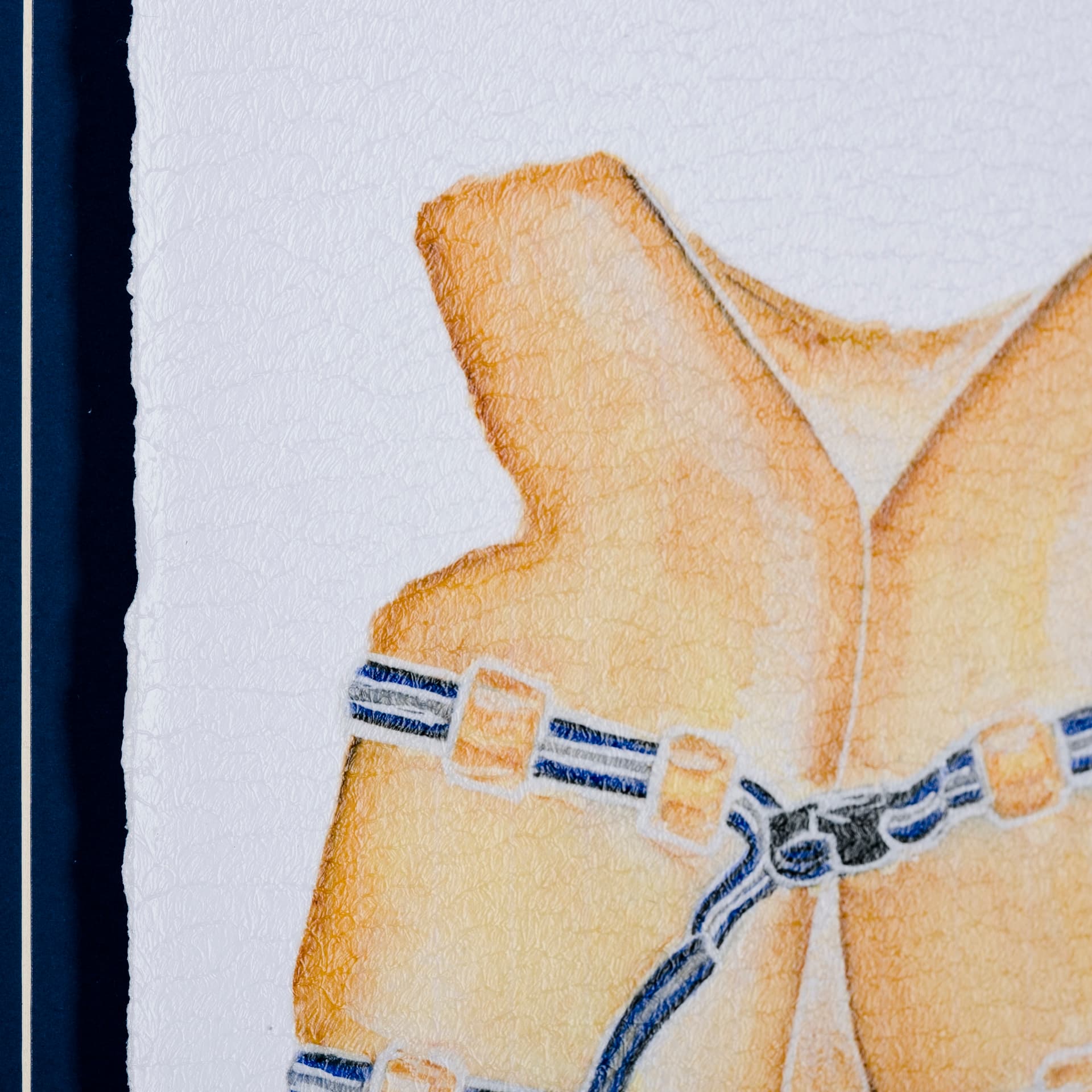 Lifejacket I by Mercana Studio a Hand Embellished Textured Framed Art Print Matted under Glass — product photograph