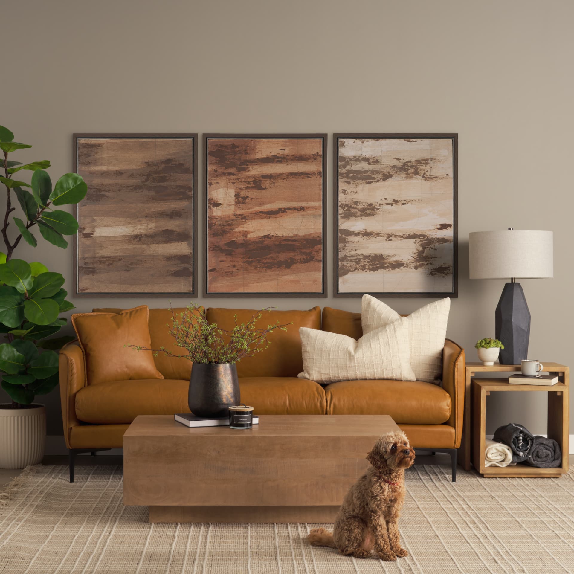 Alanna 22.0L x 15.0W x 22.0H Set of 2 Brown Wood Nesting Accent Tables — product photograph