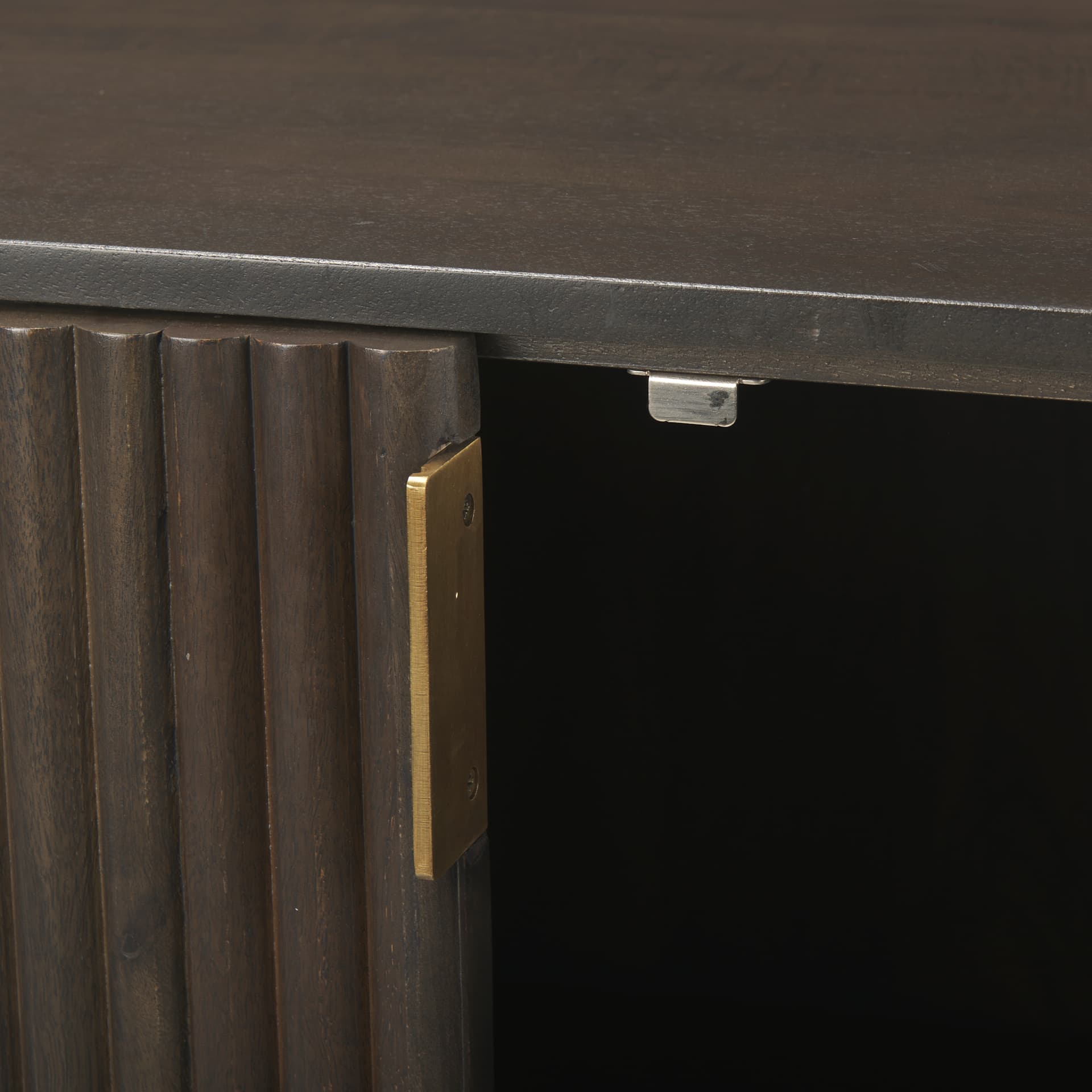 Terra 72L x 18W x 32H Dark Brown Wood Fluted Sideboard — product photograph