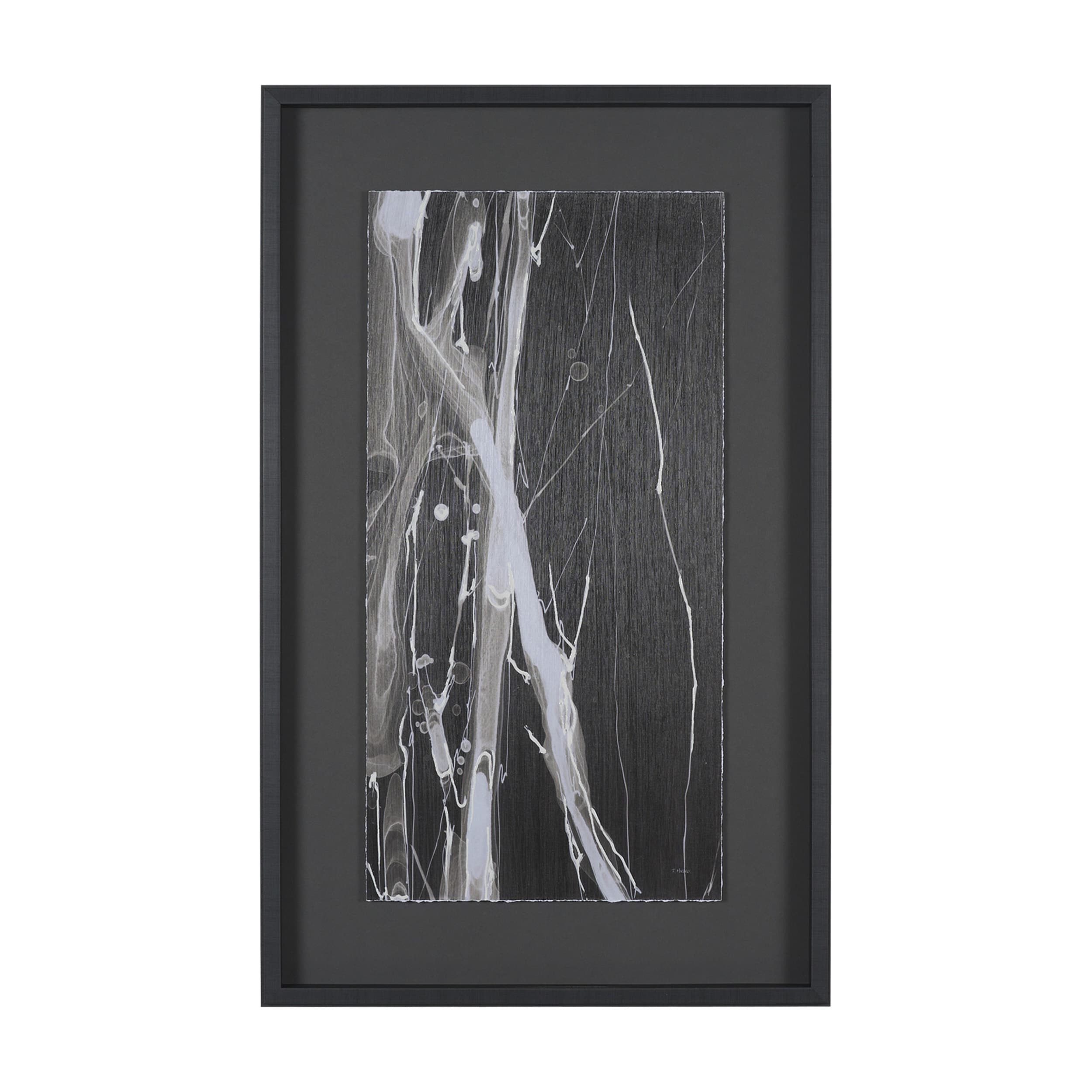 Stratum III by Natalia Boychenko-Tariq Hand-Embellished Textured Framed Artwork Matted under Glass — product photograph