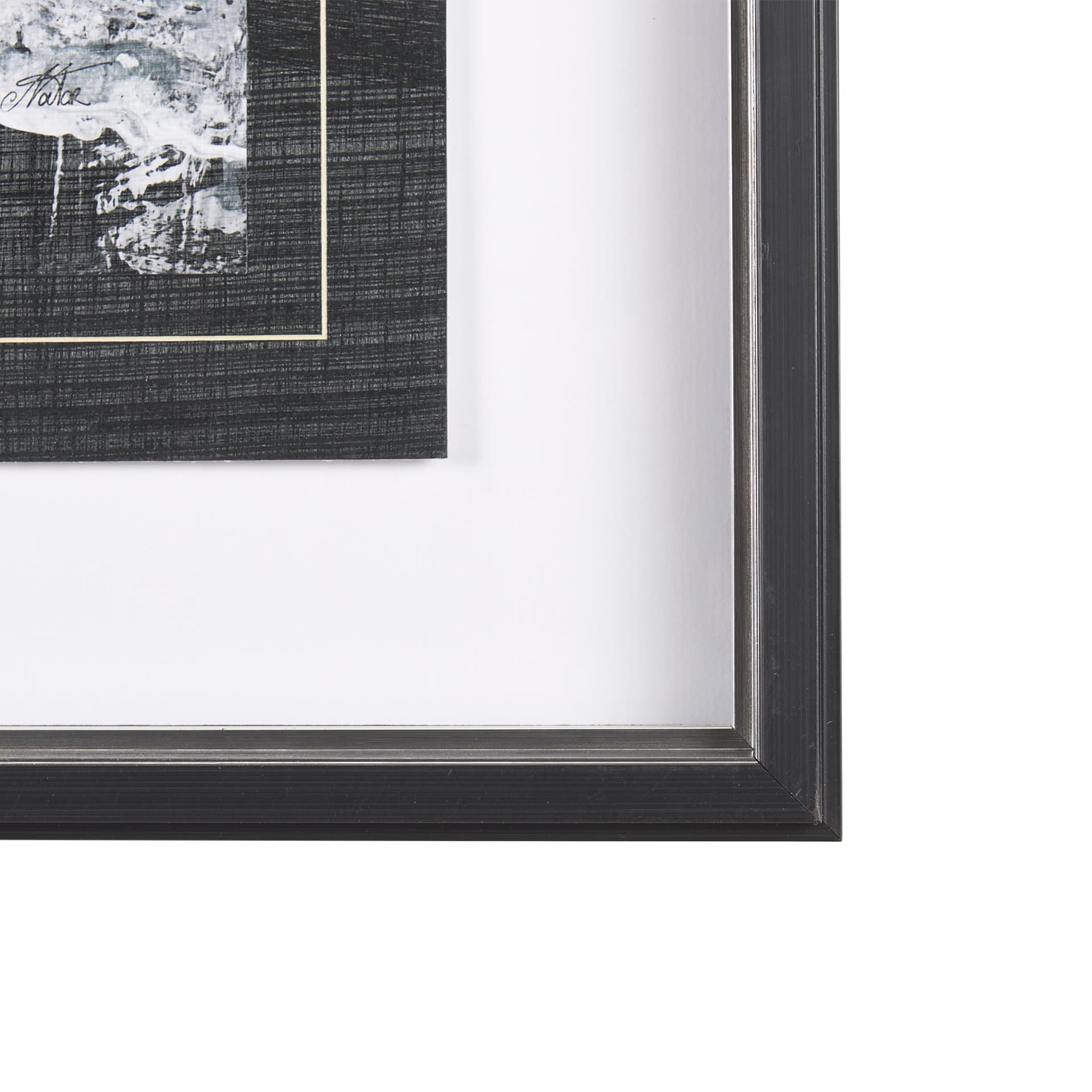 Black Composition I by Mercana Studio Hand Embellished Textured Framed Art Print Matted under Glass — product photograph