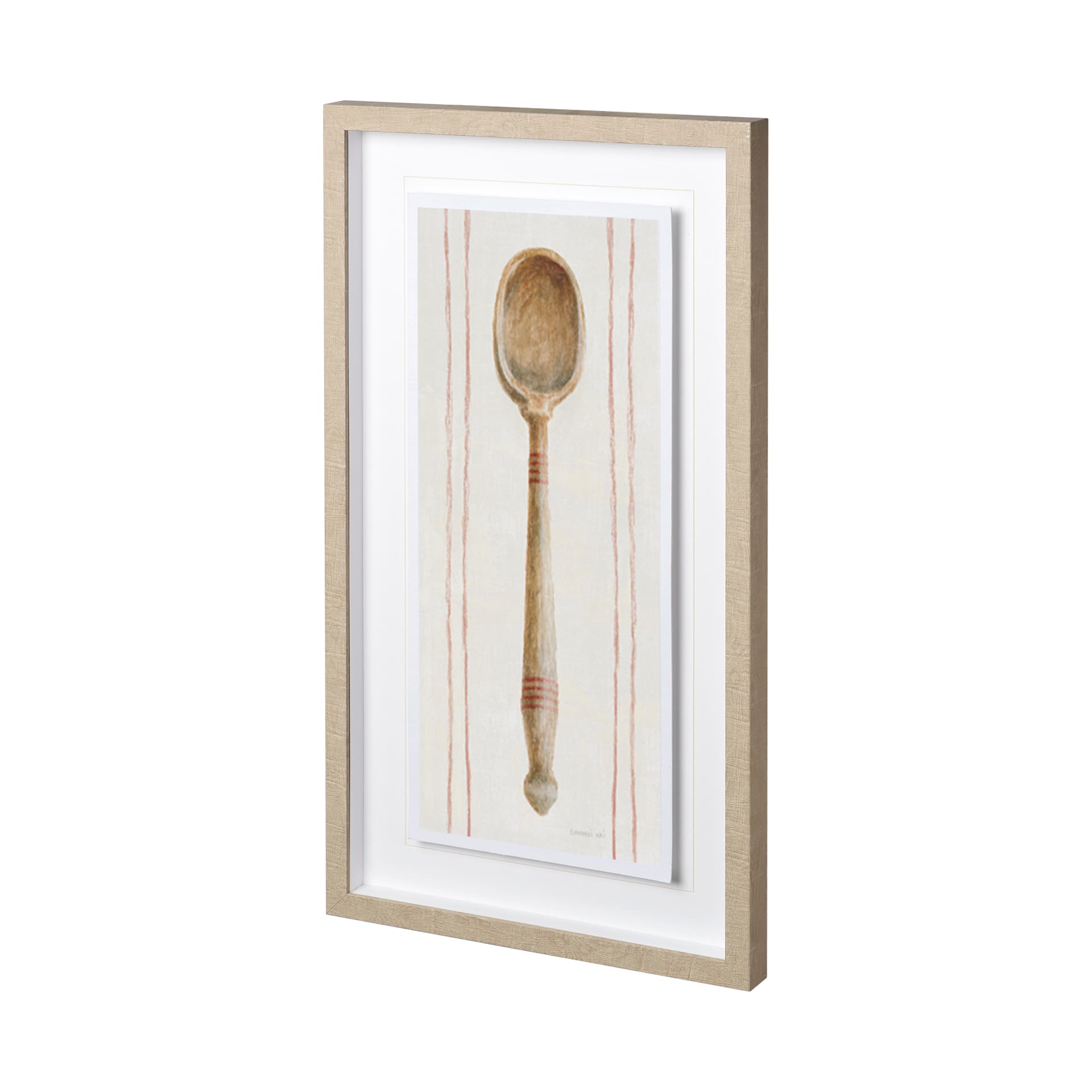 Floursack Kitchen III by Mercana Studio Hand Embellished Textured Framed Art Print Matted under Glas — product photograph