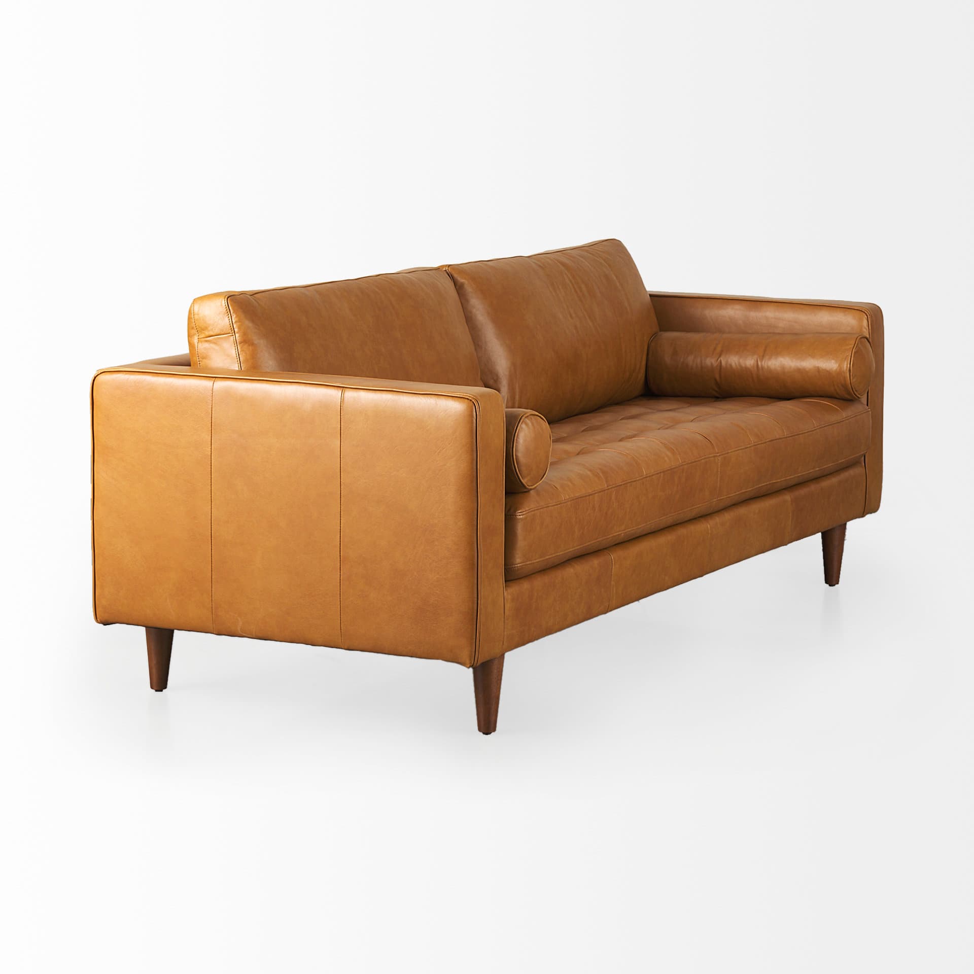 Svend 88.0L x 38.0W x 34.0H Tan Leather Sofa — product photograph