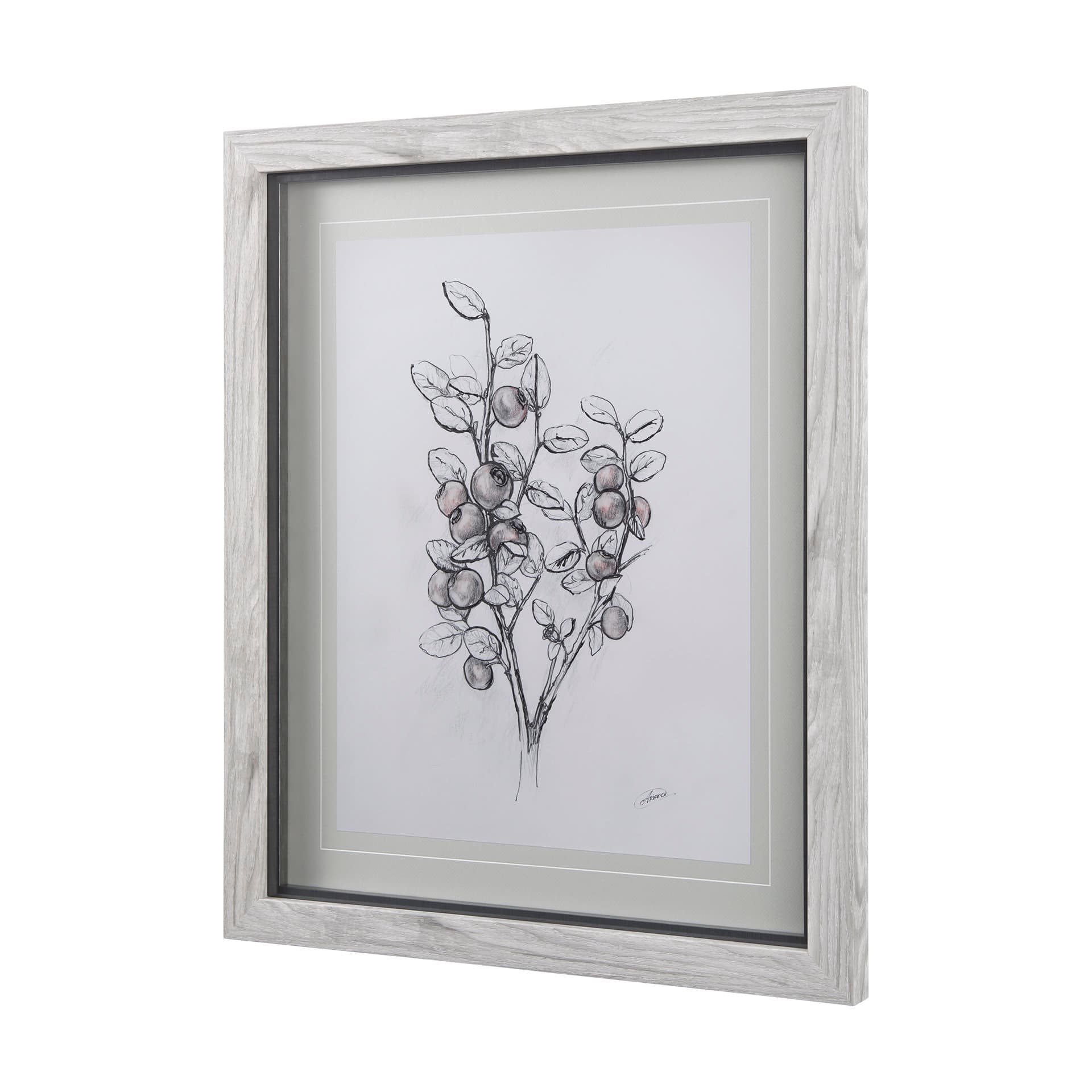 WildBerry Collection Hucklberry Mercana Studio Hand Embellished Framed Art Print Matted under Glass — product photograph