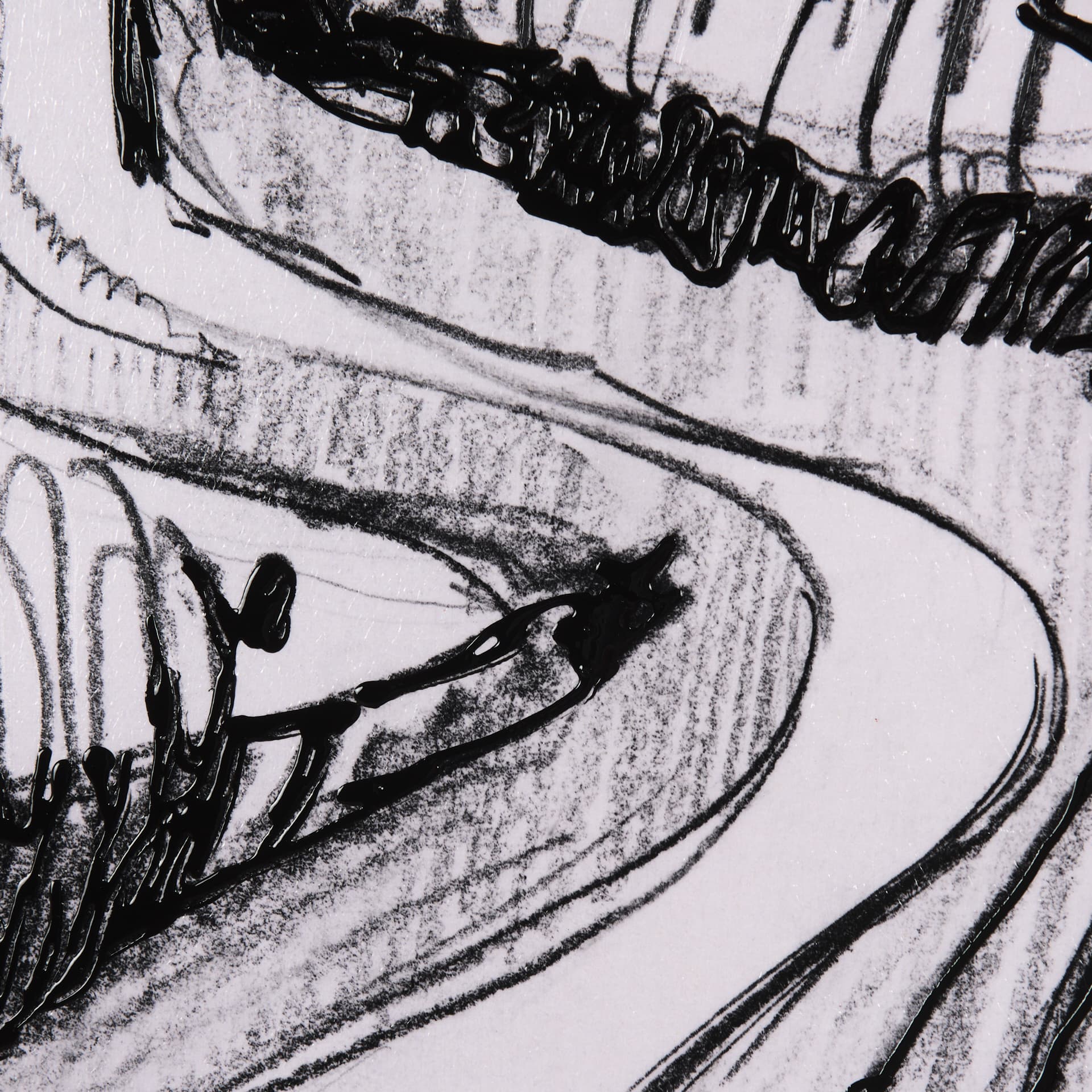 Rural Sketch-II by Mercana Studio a Hand Embellished Textured Framed Art Print — product photograph