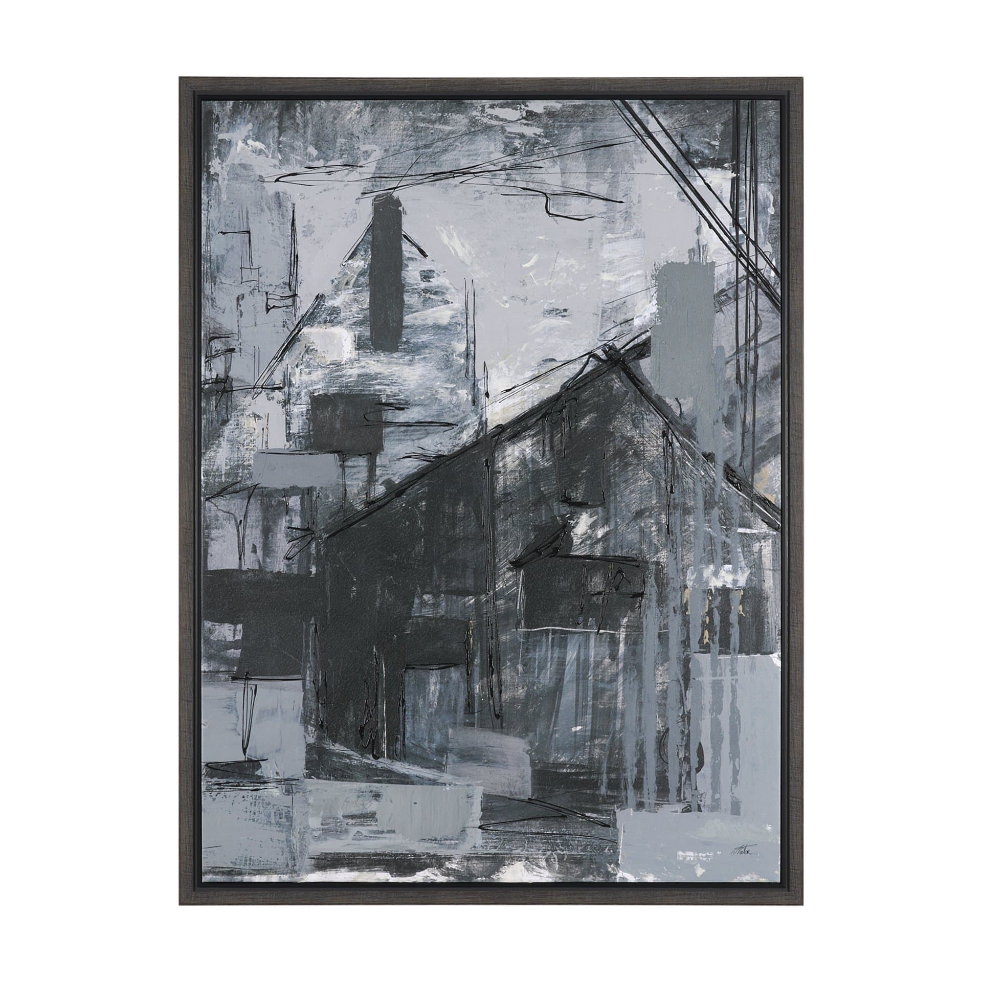 Community 1A by Mercana Studio Hand-Embellished Textured Framed Canvas Artwork — product photograph