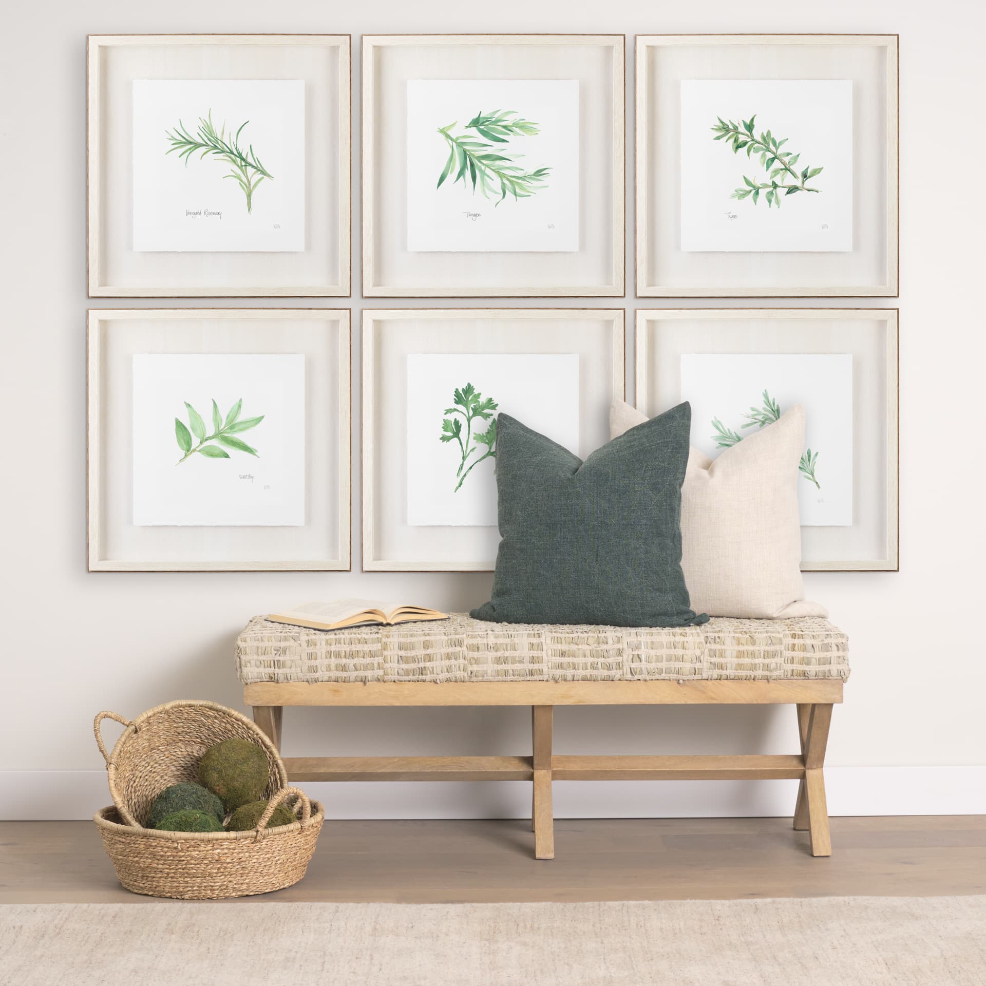 Variegated Rosemary v2 by Chris Paschke a Framed Art Print Matted under Glass — in a styled room