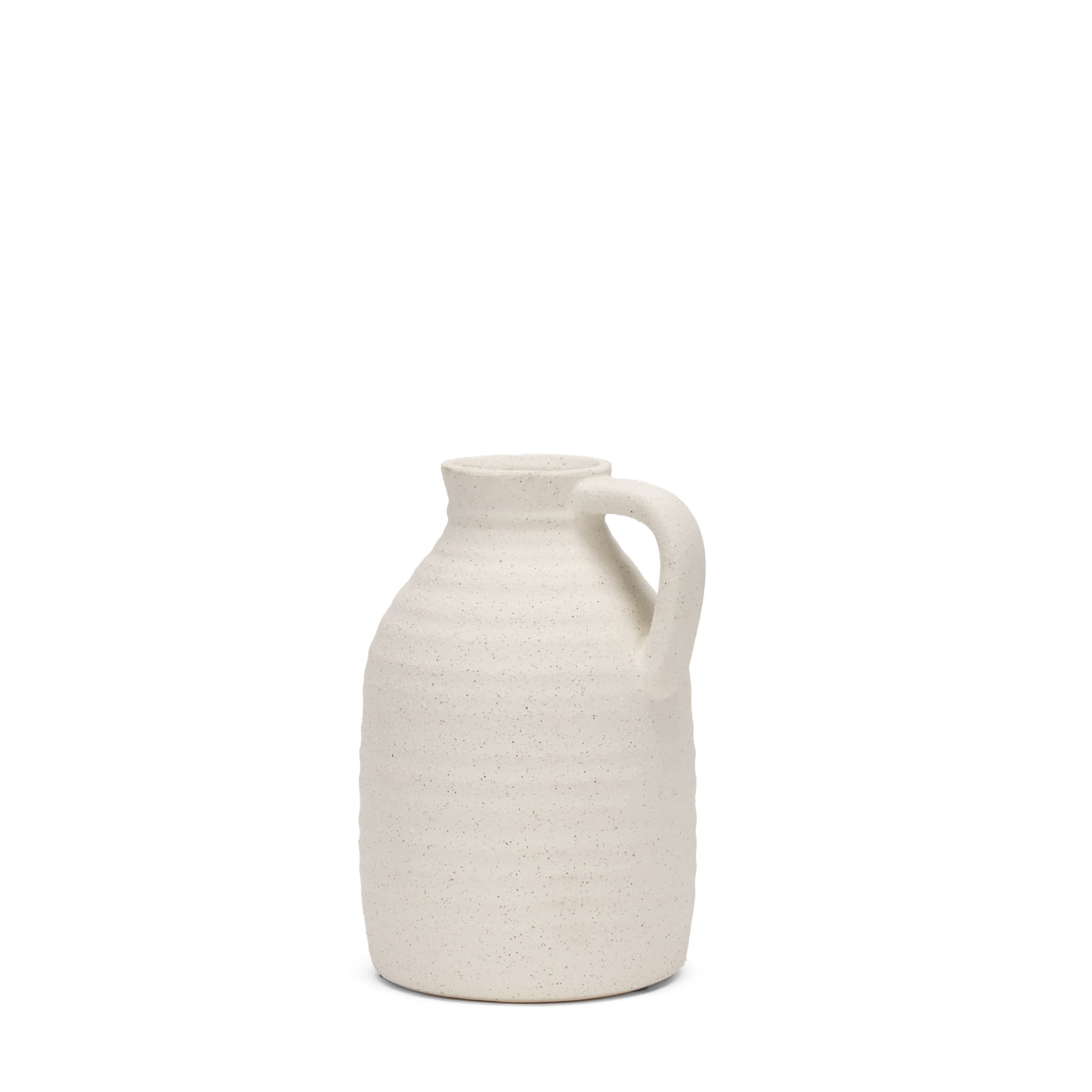 Tyrus Medium Textured Matte White w/ Speckling Ceramic Vase — product photograph