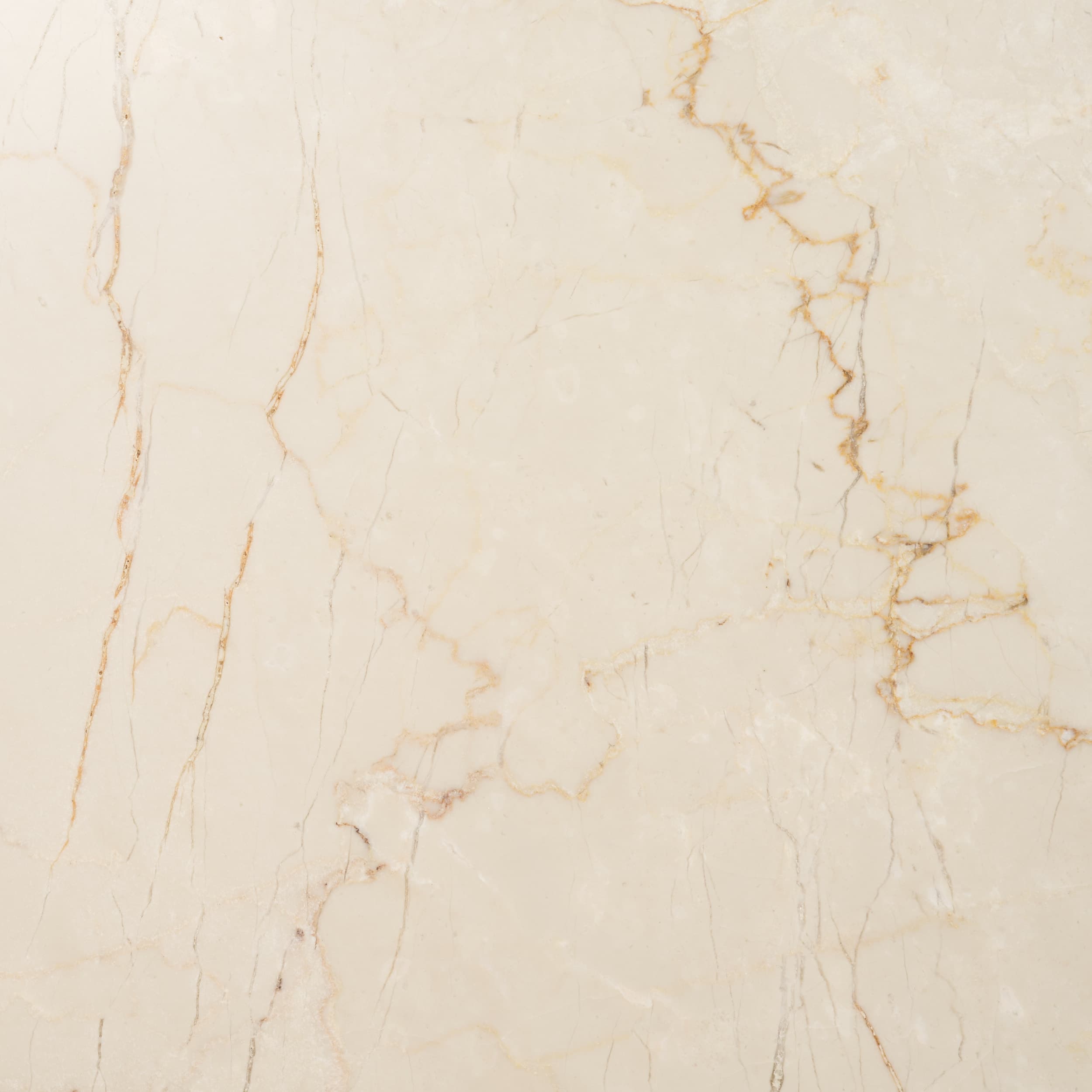 Marbrello Botticino Marble Top Light Brown Fluted Wood Half Moon Console Table — product photograph