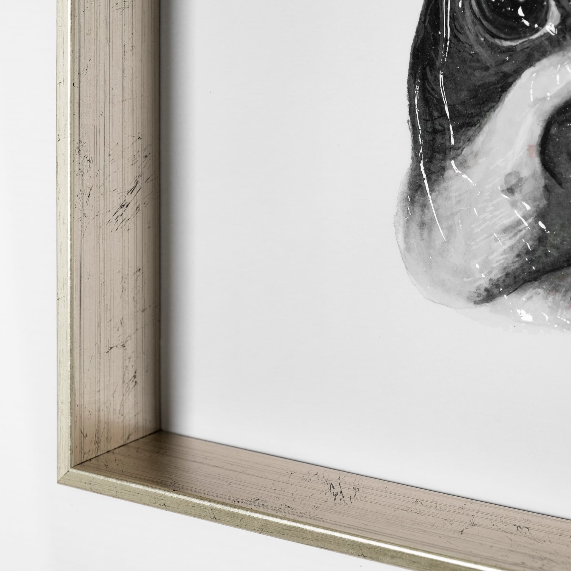 Floyd (Boston Terrier 1) by Mercana Studio Hand Embellished Framed Art Print Matted under Glass — product photograph