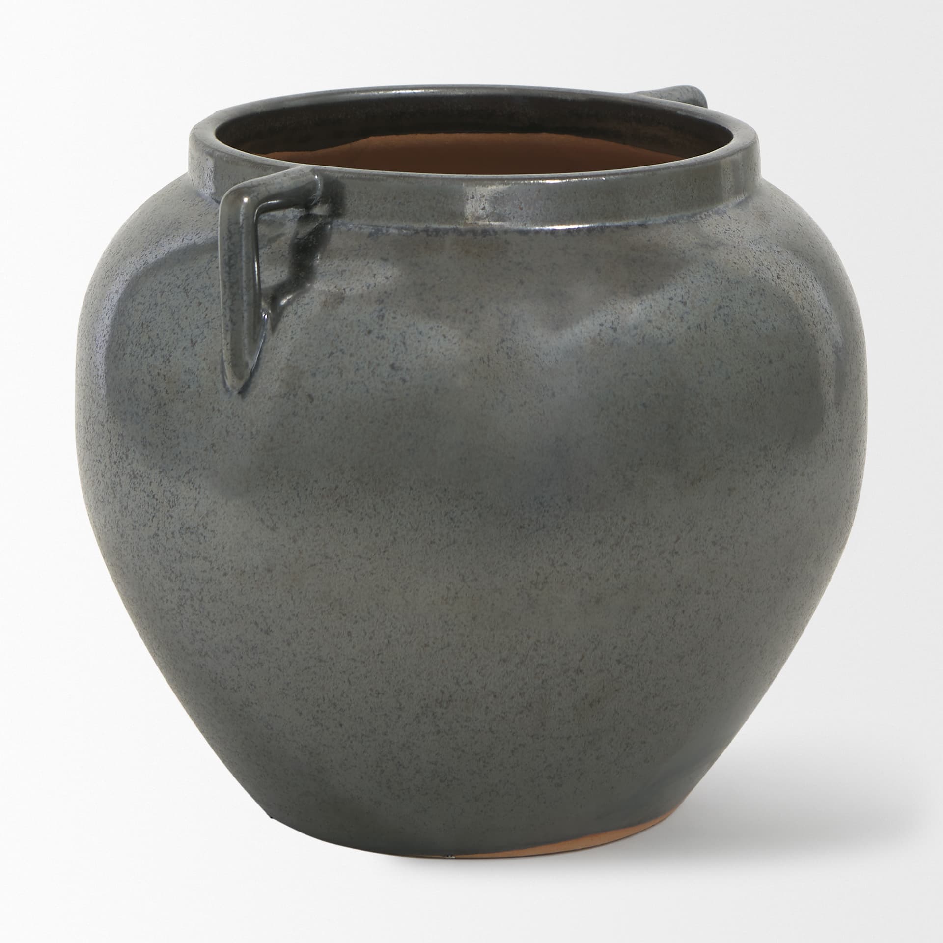 Kora Short Dark Metallic Double Ear Vase — product photograph