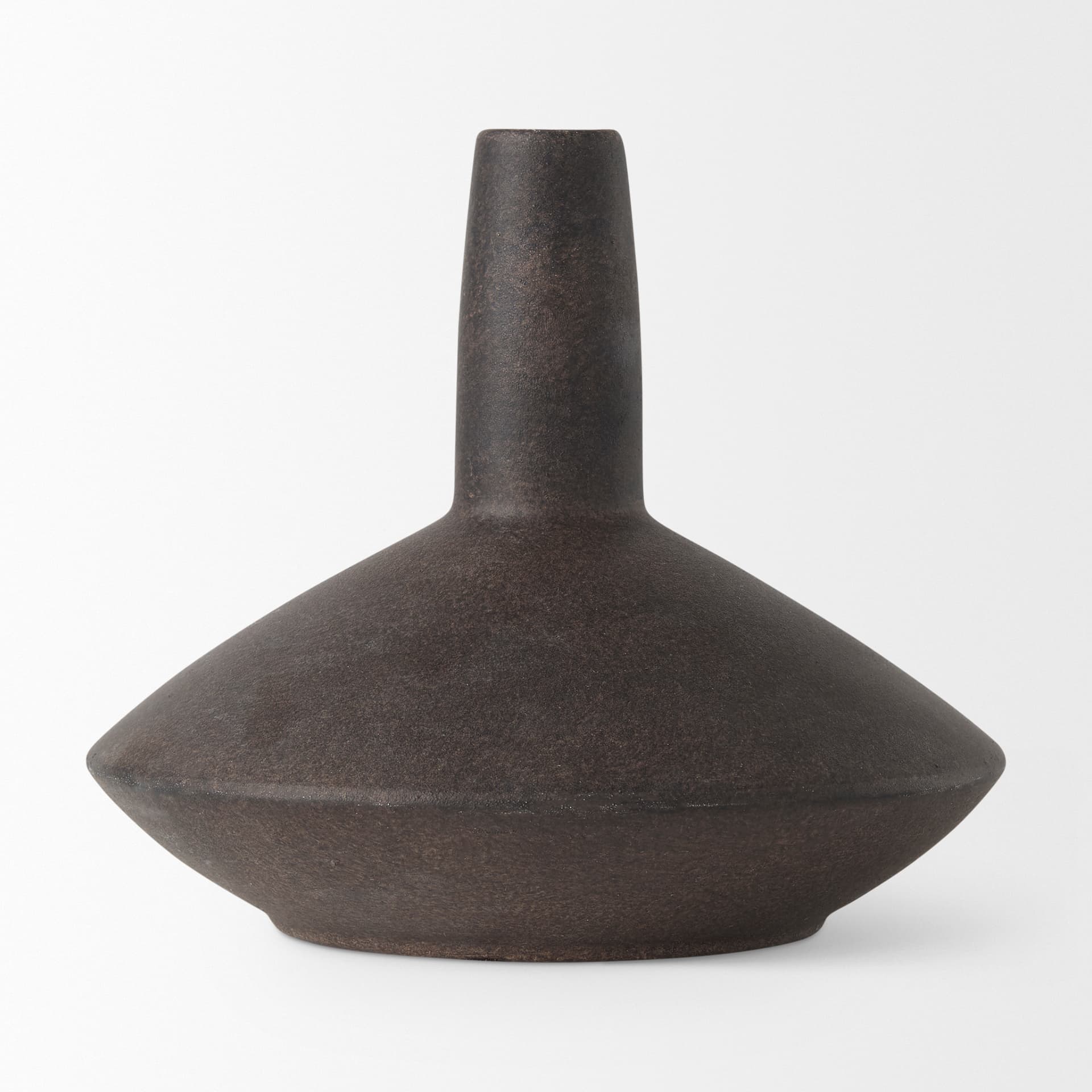 Rylee 6.9H Dark Brown Ceramic Vase — product photograph