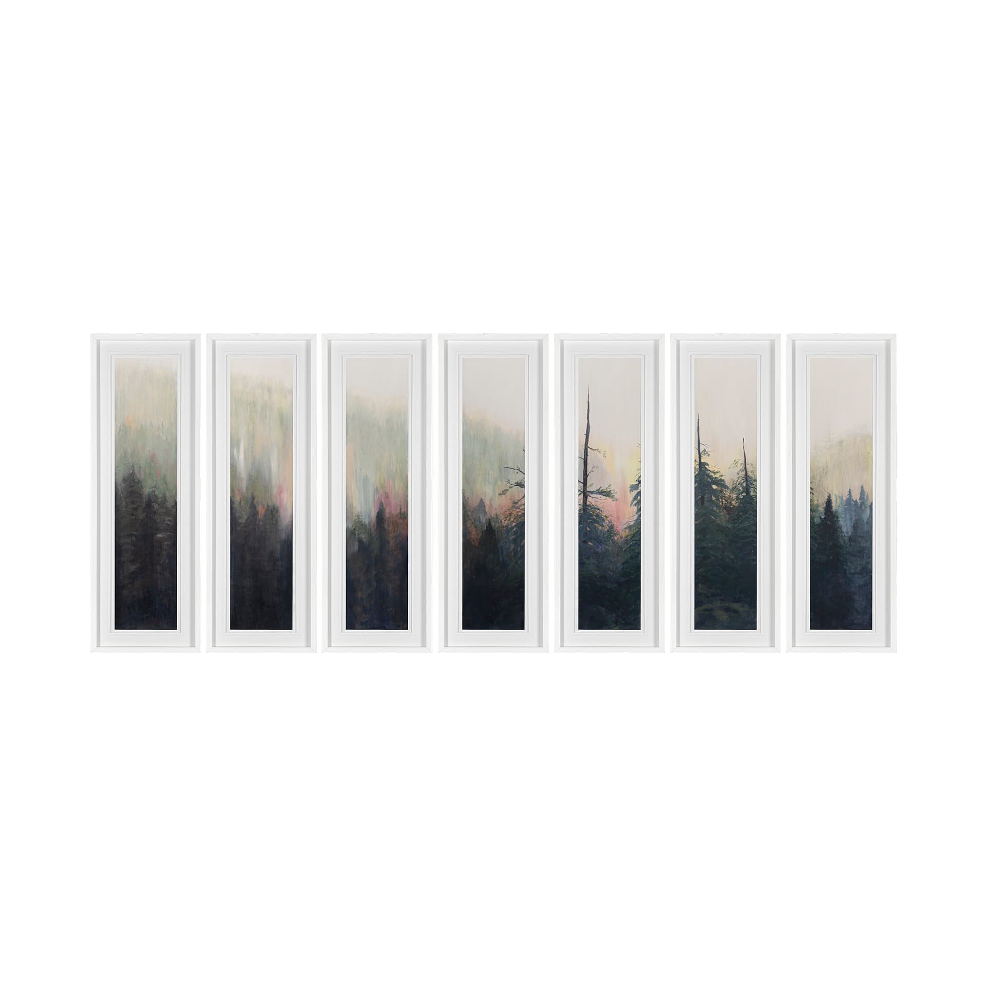 Pacific Northwest Panel I by Sandra Lafrate Hand Embellished Framed Art Print Matted under Glass — product photograph