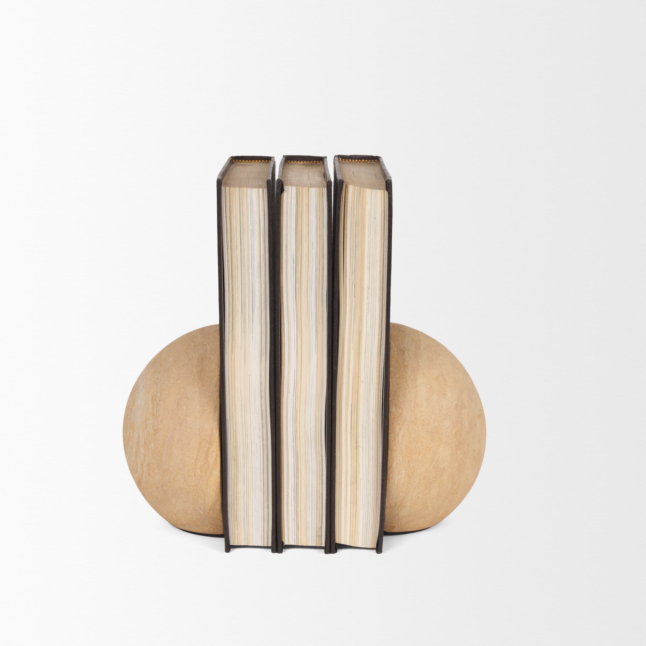 Rahmi Sandstone Orb Bookends — product photograph