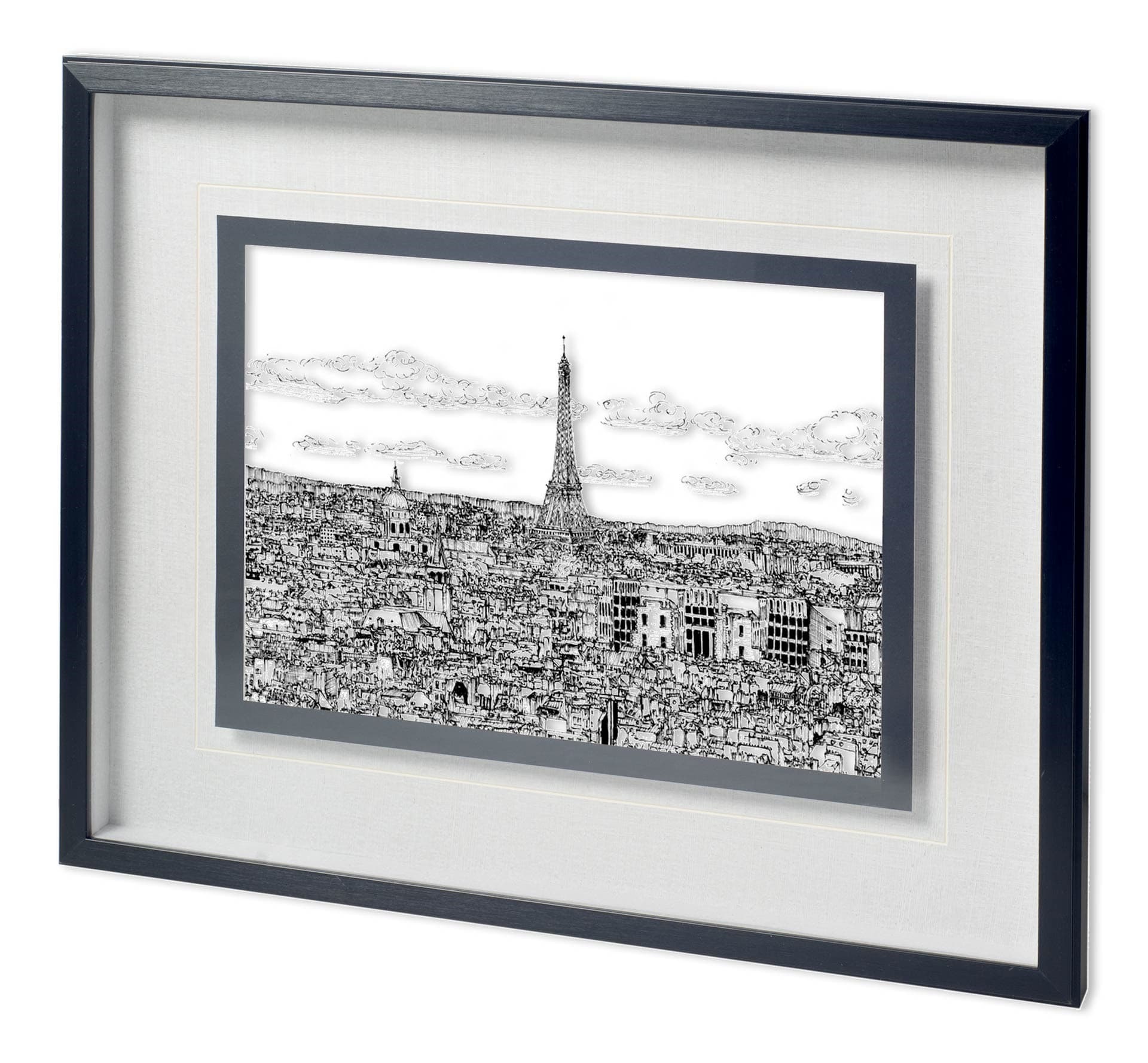 Tour of Europe II by Melissa Wang a Hand Embellished Textured Framed Art Print Matted under Glass — product photograph