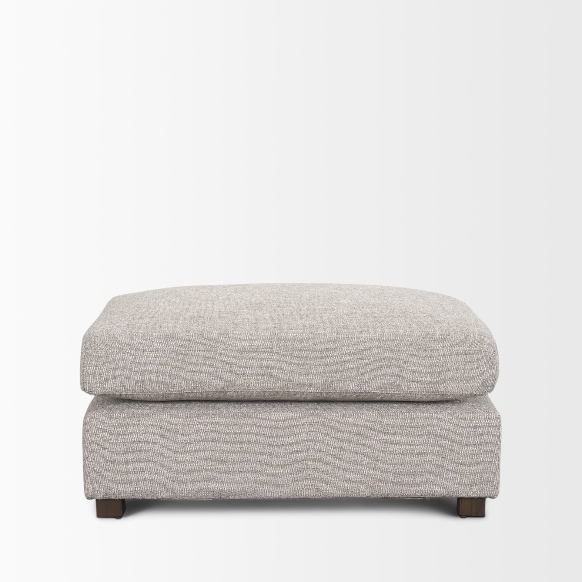 Halston Small Ottoman Light Gray Performance Fabric — product photograph