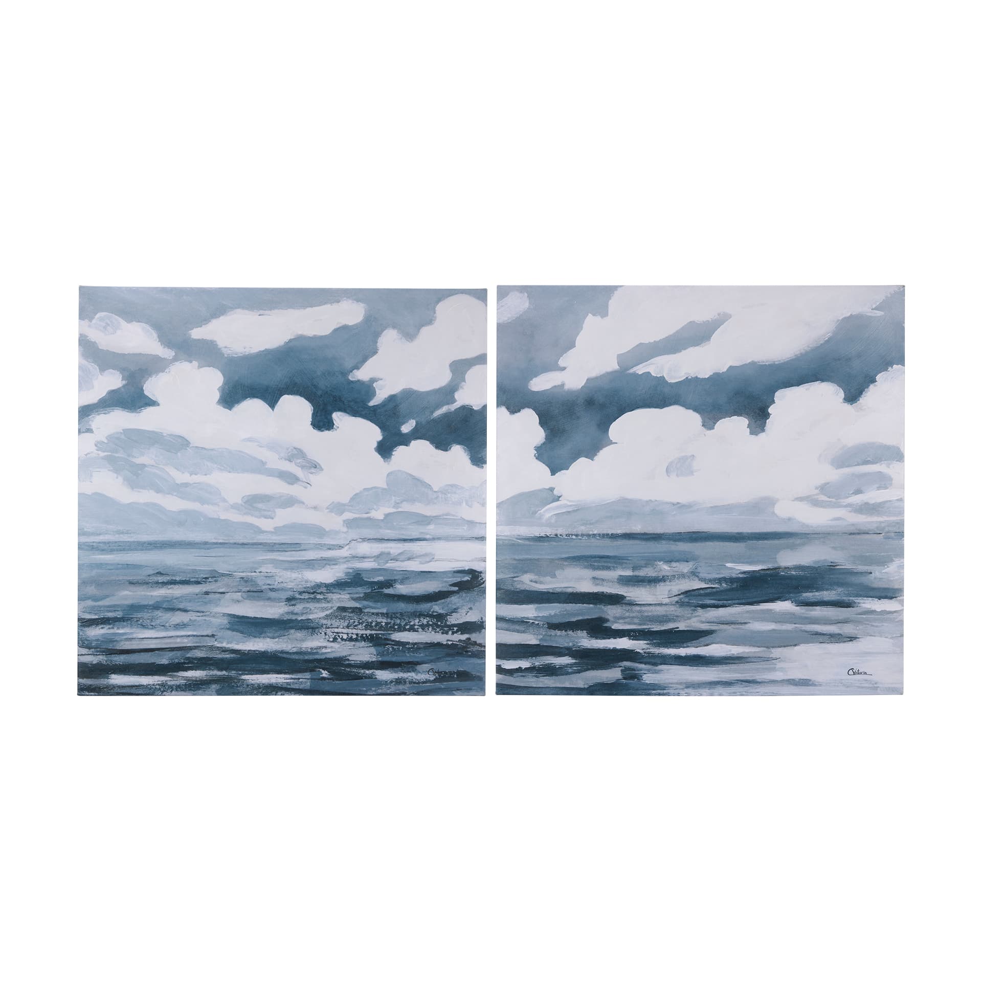 Clouds and sea II by Mercana Studio a Hand Embellished Textured Canvas — product photograph