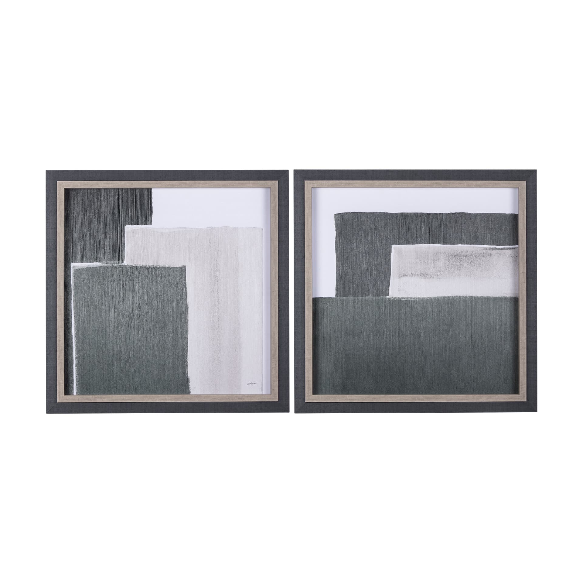 Blocks I by Mercana Studio a Hand Embellished Textured Framed Art Print — product photograph