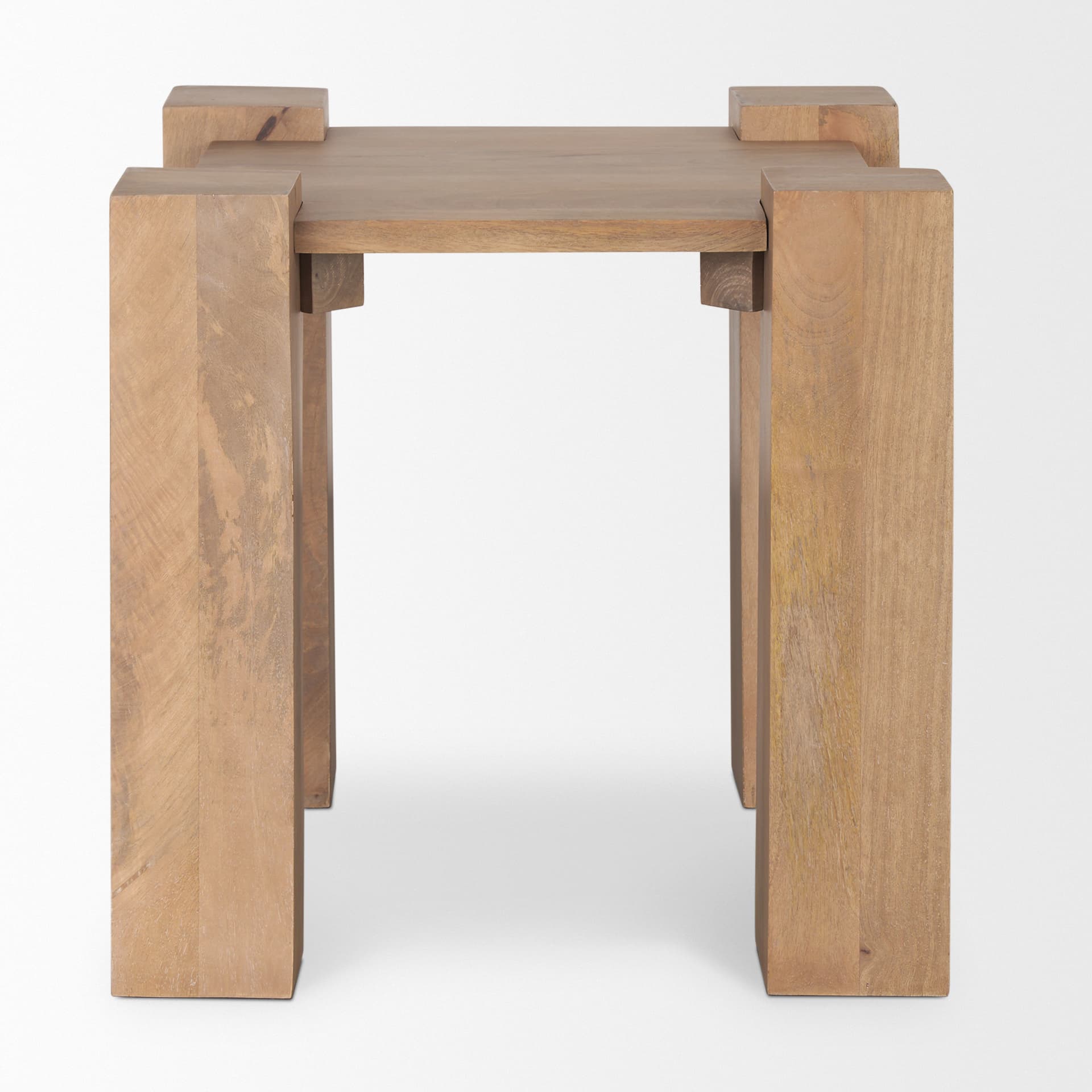 Beth Light Brown Wood Square Accent Table — product photograph