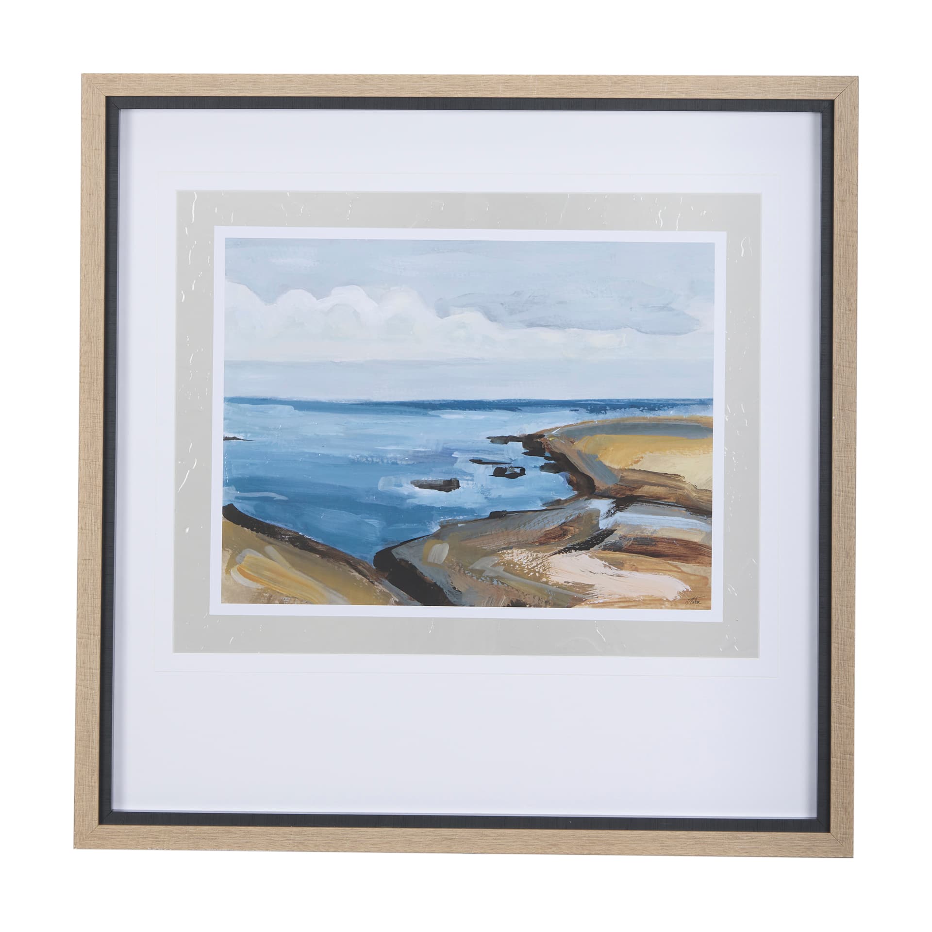 Grey Sky II by Mercana Studio a Hand Embellished Textured Framed Art Print Matted under Glass — product photograph