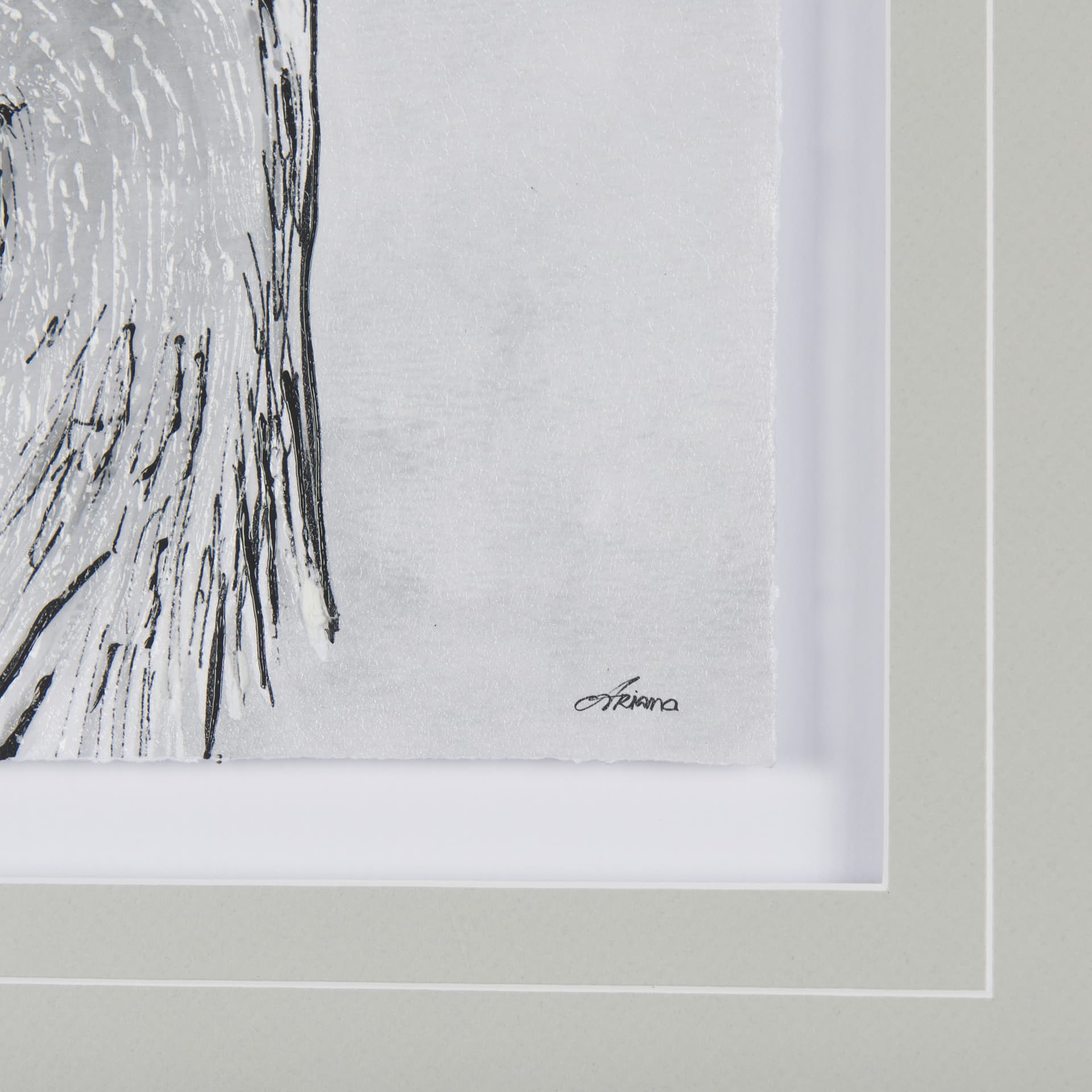 Bird Portrait Sketch I by Mercana Studio Hand Embellished Framed Art Print Matted under Glass — product photograph