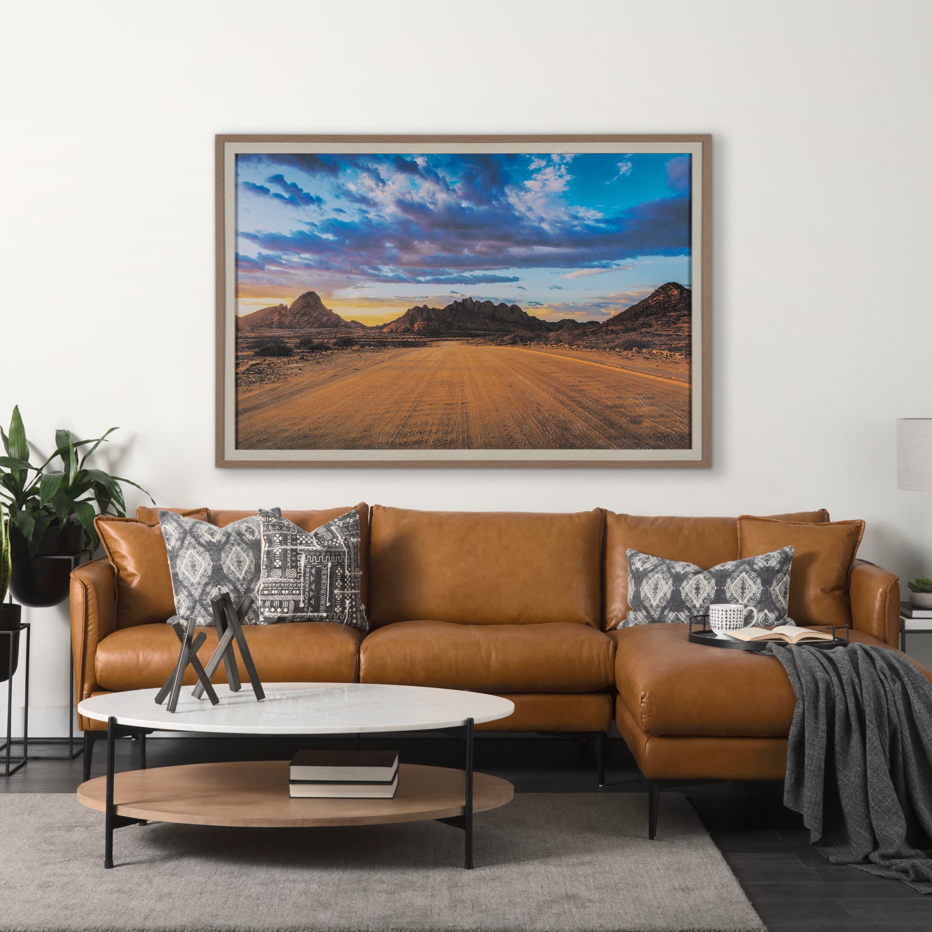 Extraordinary Skies by Mercana Studio Hand Embellished Textured Framed Photo Art Print Matted under — in a styled room
