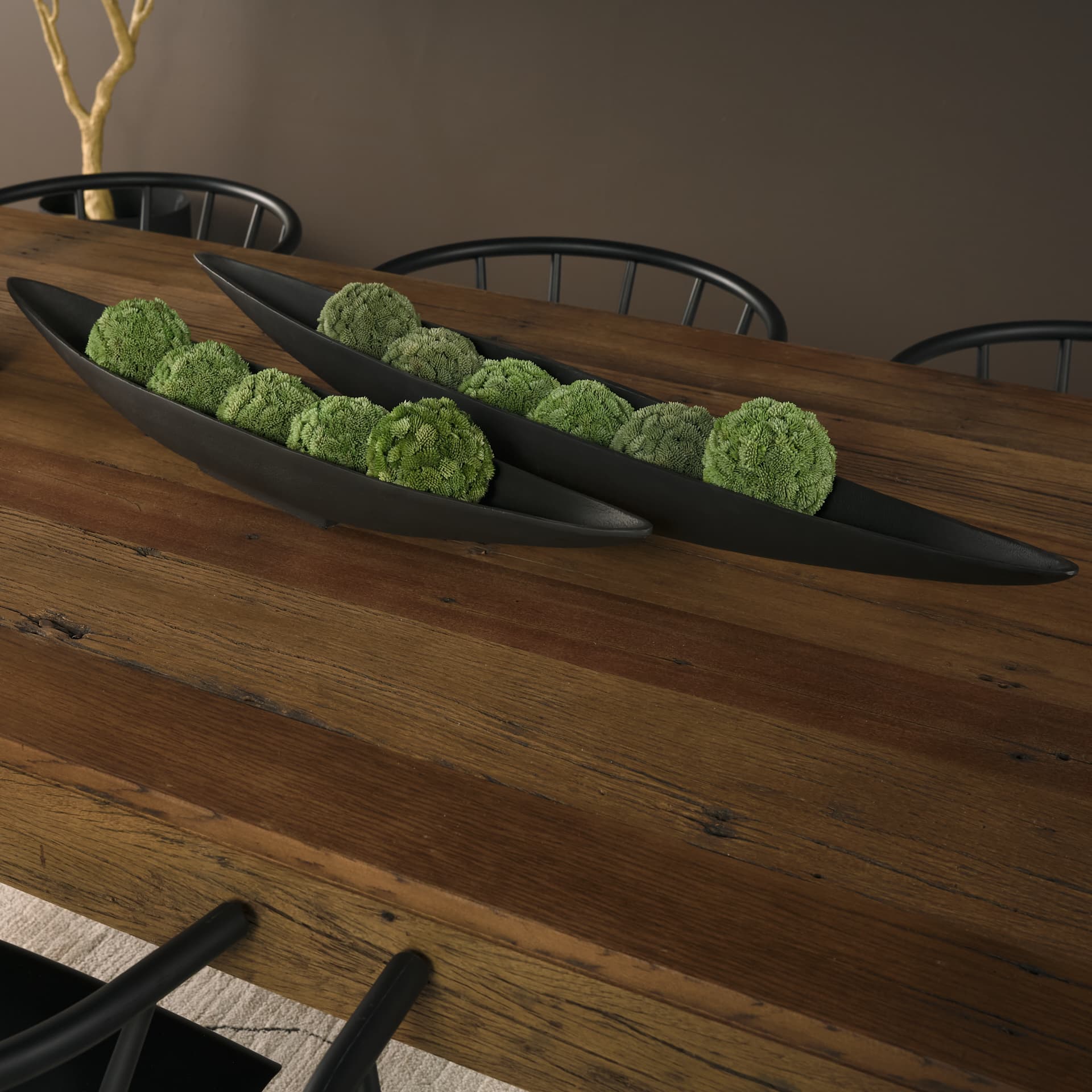 Piero Large Matte Black Metal Decorative Bowl — product photograph