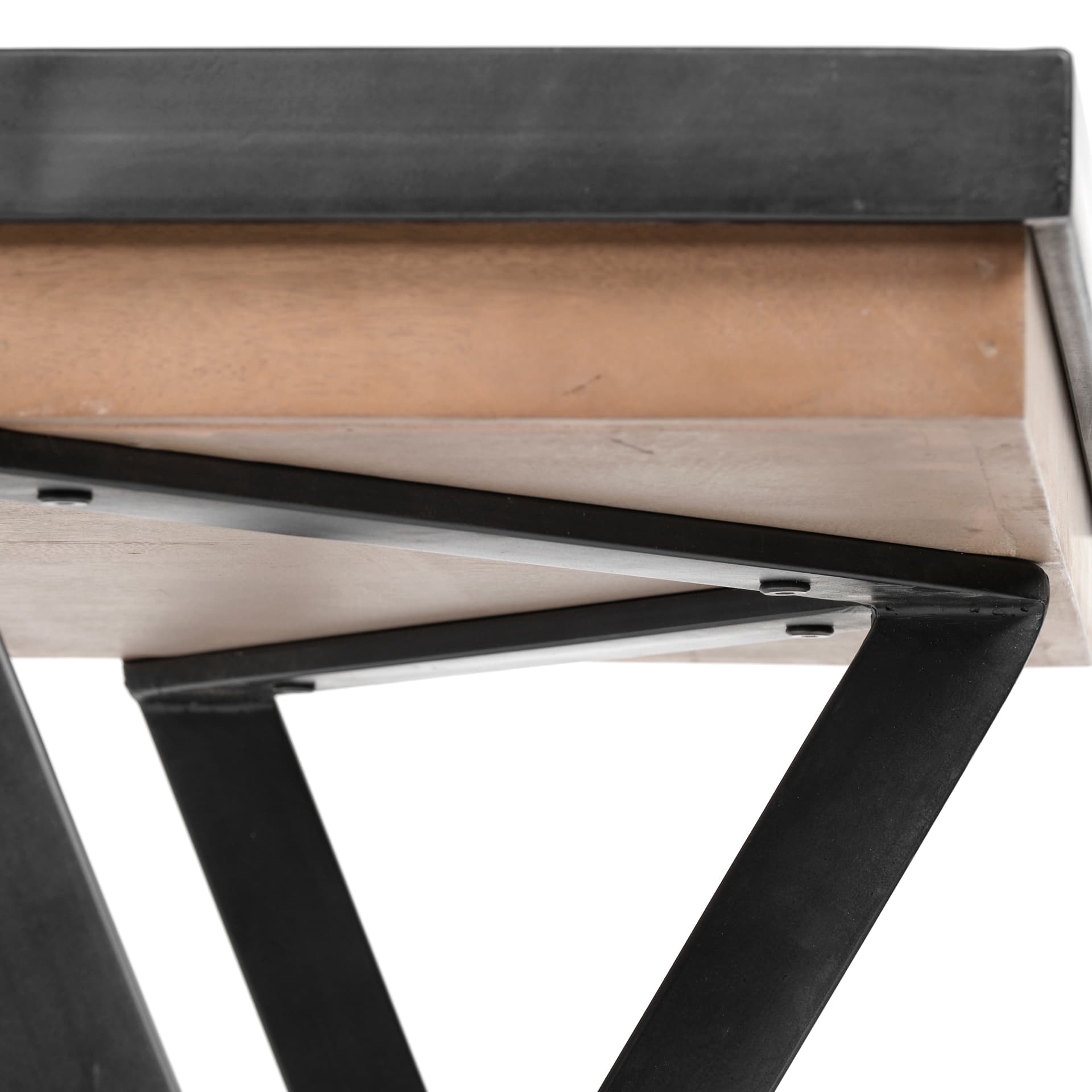Steinbeck 61L x 28.75W x 30H Light Brown Wooden Iron Frame Office Desk — product photograph