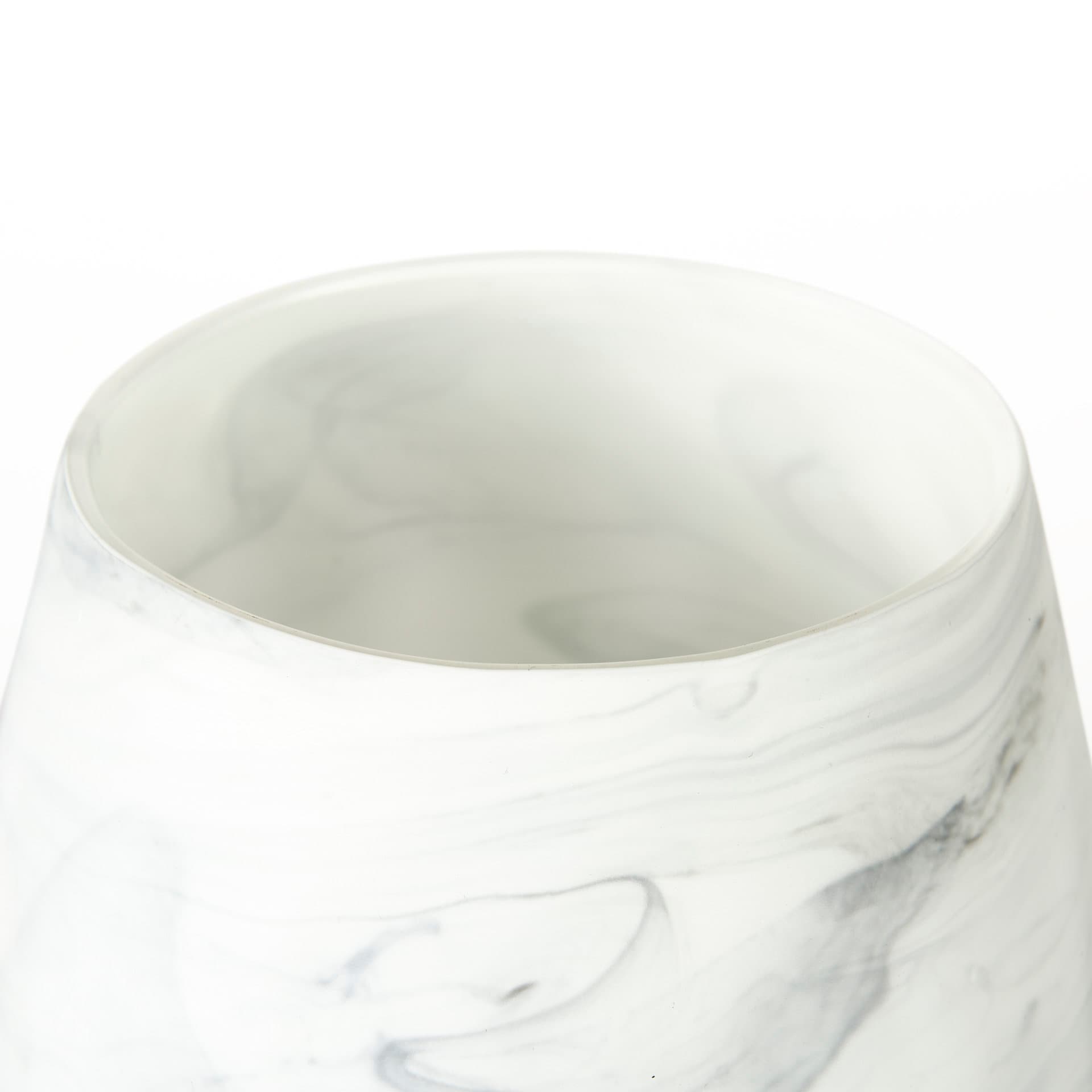 Volta I Short Gray Cream Glass Abstract Pattern Vase — product photograph