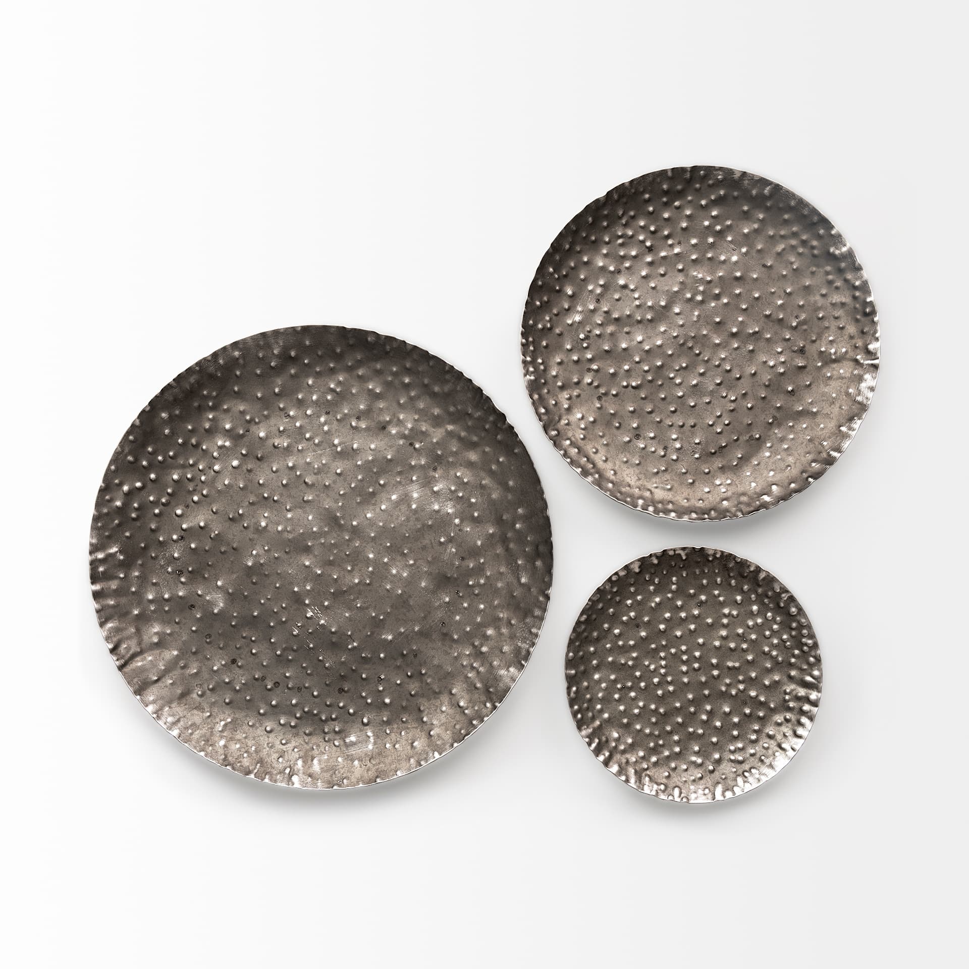 Lanx Set of 3 Decorative Black/Grey Metal Plates — product photograph