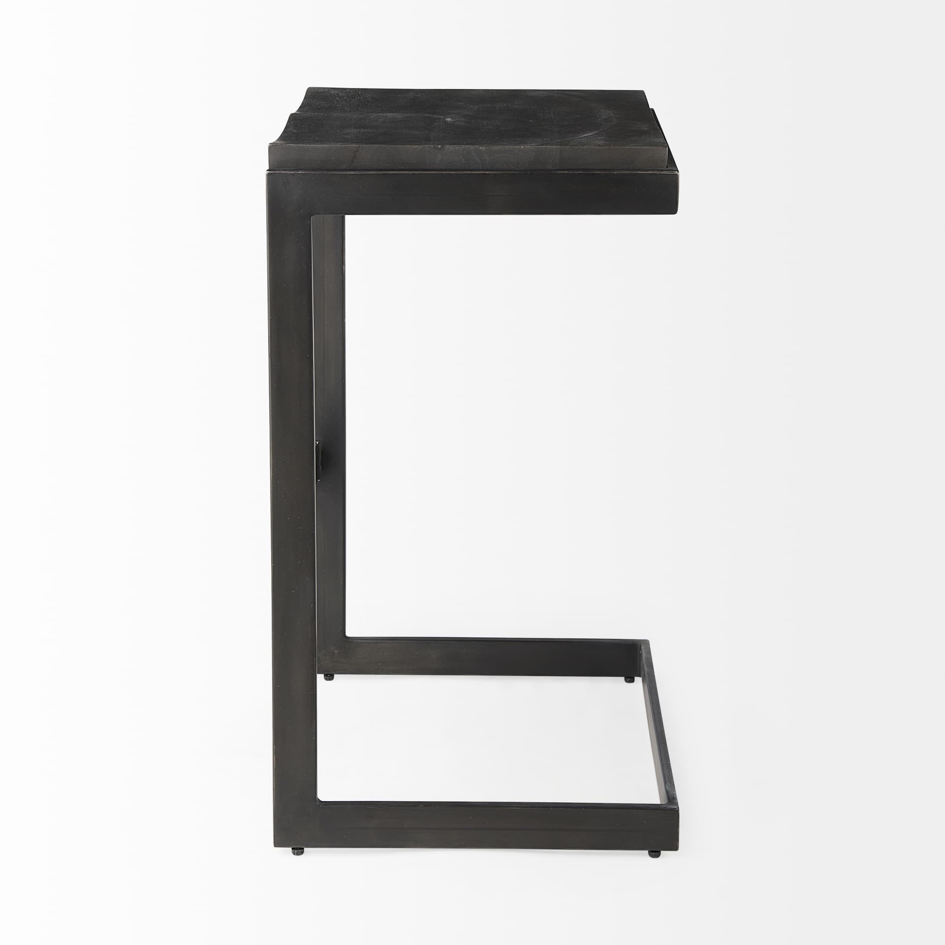 Kiran Backless 30in Seat Bar Stool | Black Wood w/ Black Metal — product photograph