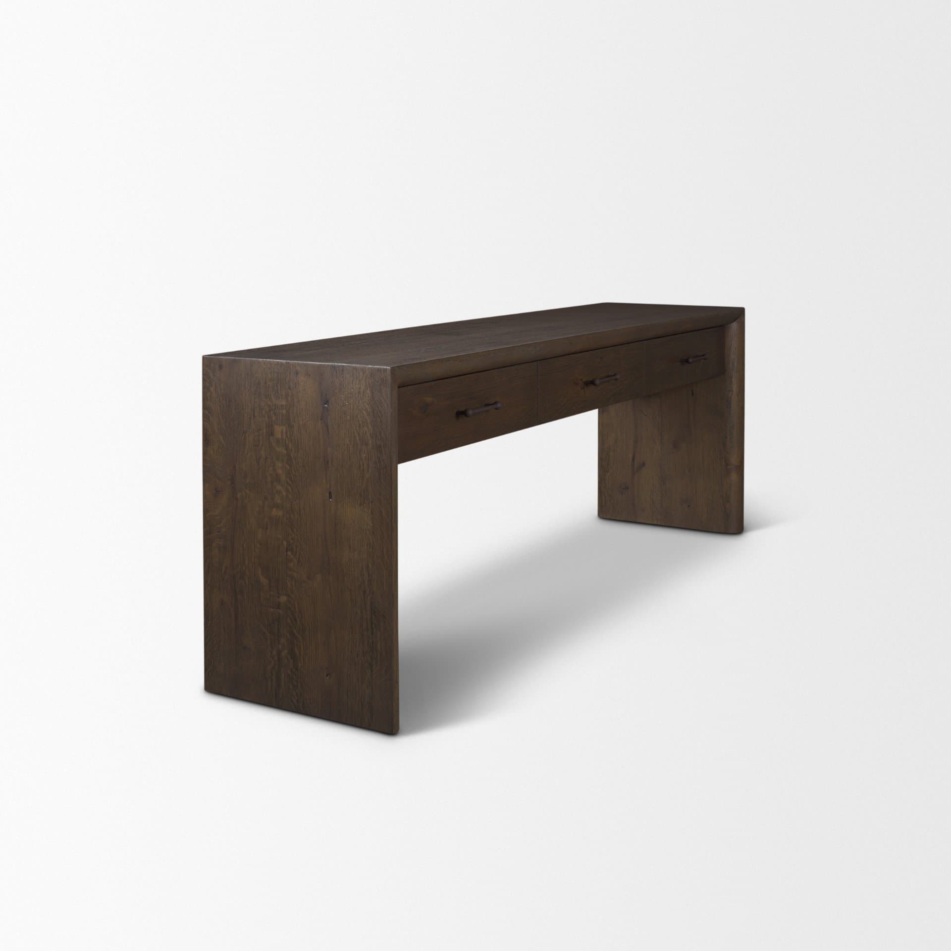 Belford 72" Dark Brown Oak Wood Console Table — product photograph