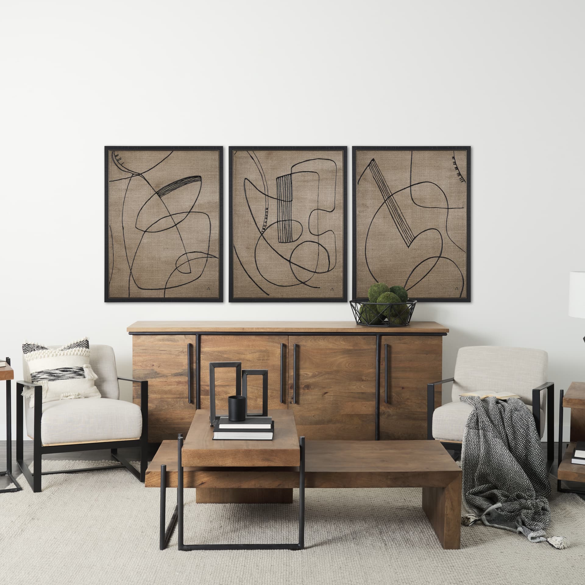 Cello Music by Mercana Studio a Hand Embellished Textured Canvas — in a styled room