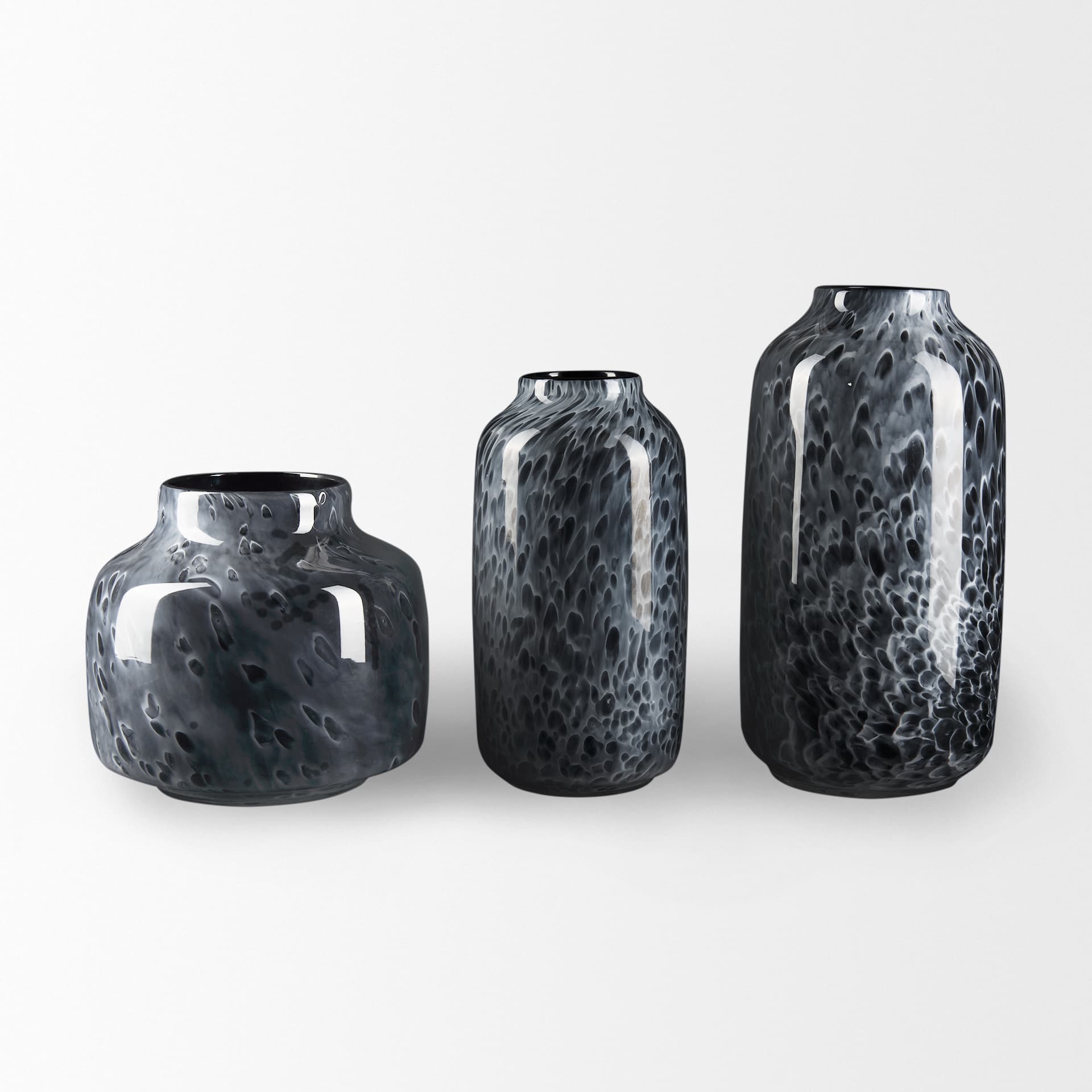 Masai Small Black Mottled Glass Vase — product photograph