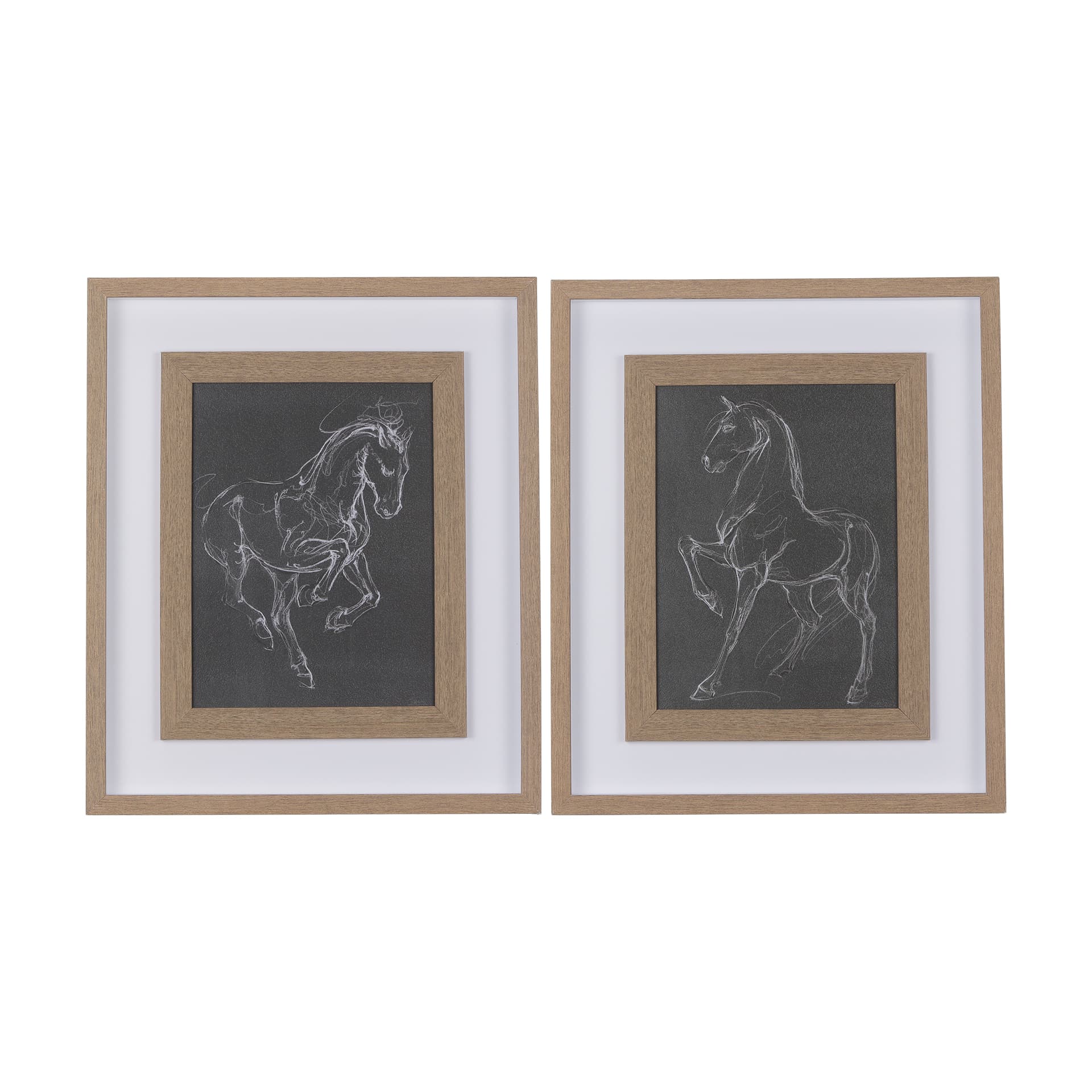 Horse IV by Mercana Studio a Hand Embellished Textured Framed Art Print Matted under Glass — product photograph