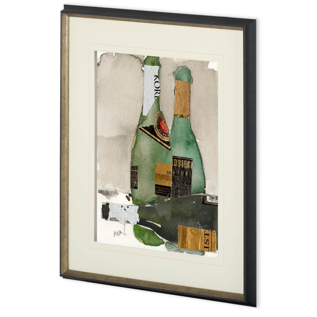 After the Bubbly II by Samuel Dixon a Hand Embellished Textured Framed Art Print Matted under Glass — product photograph